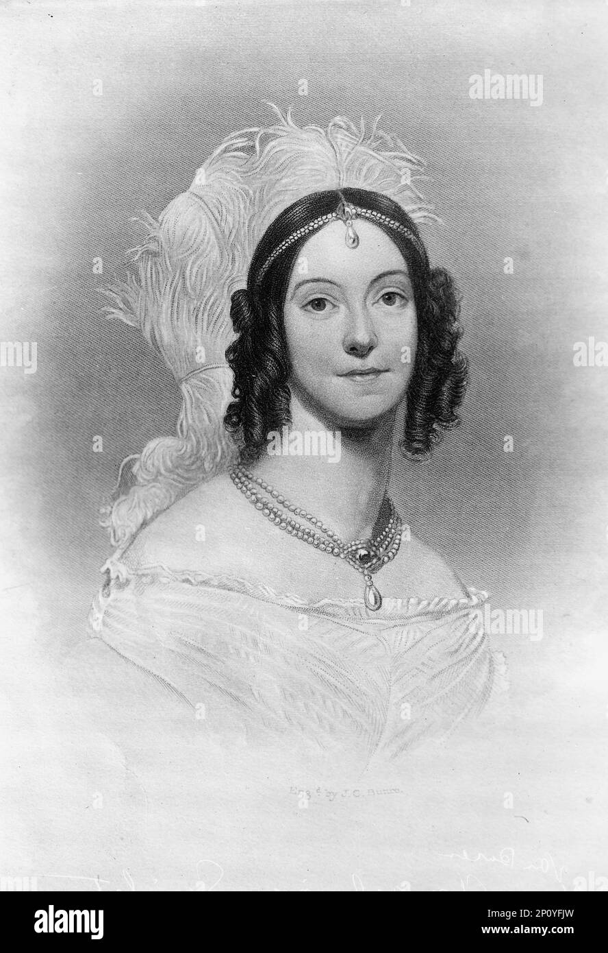 Angelica Singleton, Sig.ra Abraham Van Buren, 1842, (1913). Erede e nuora di Martin Van Buren, presidente degli Stati Uniti. Sposata con il figlio del presidente, Abraham Van Buren II, assunse l'incarico di prima signora perché la moglie del presidente, Hannah Van Buren, era morta. Singleton è la donna più giovane mai ad agire come hostess della Casa Bianca, assumendo il ruolo all'età di 18 anni. Foto Stock