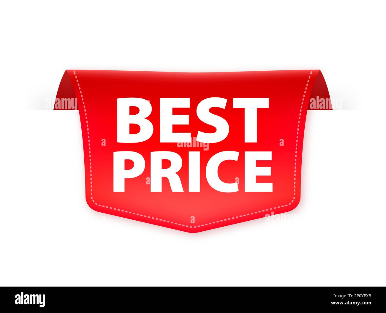 Miglior prezzo etichetta rossa con nastro. Illustrazione vettoriale Illustrazione Vettoriale