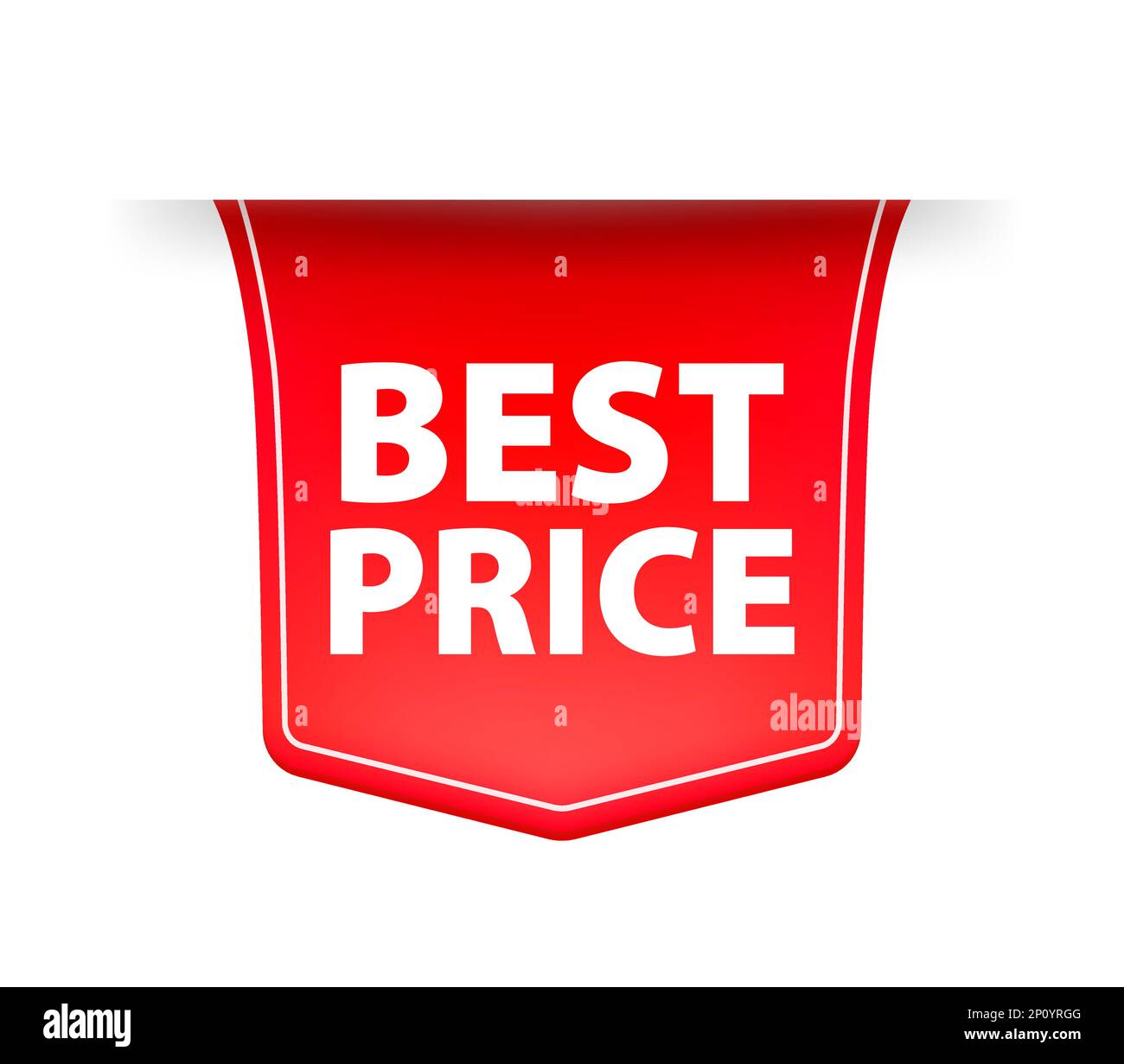 Miglior prezzo etichetta rossa con nastro. Illustrazione vettoriale Illustrazione Vettoriale