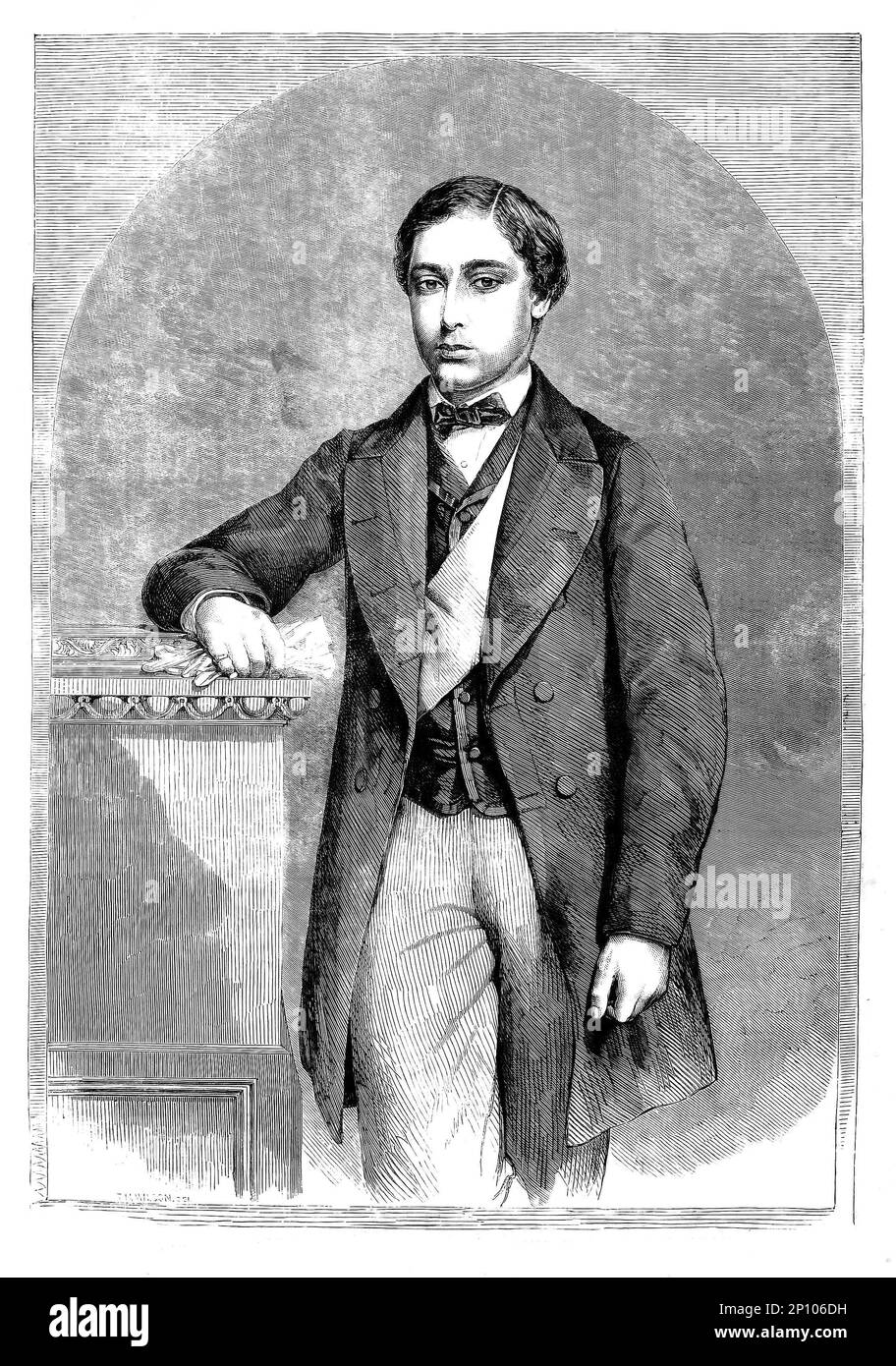 Un ritratto del Principe Alberto Edoardo del 1860. Nato a Buckingham Palace nel 1841, il figlio maggiore e secondo figlio della regina Vittoria e del principe Alberto. Fu creato Principe di Galles il 8 dicembre 1841 e divenne re Edoardo VII dopo la morte della regina Vittoria nel 1901. Foto Stock