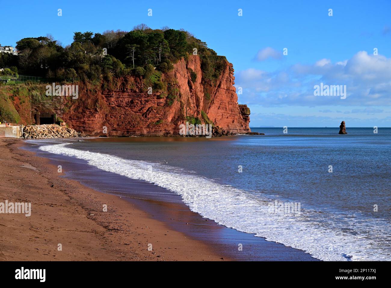 Holcombe Beach e Hole Head, Teignmouth, South Devon. Foto Stock