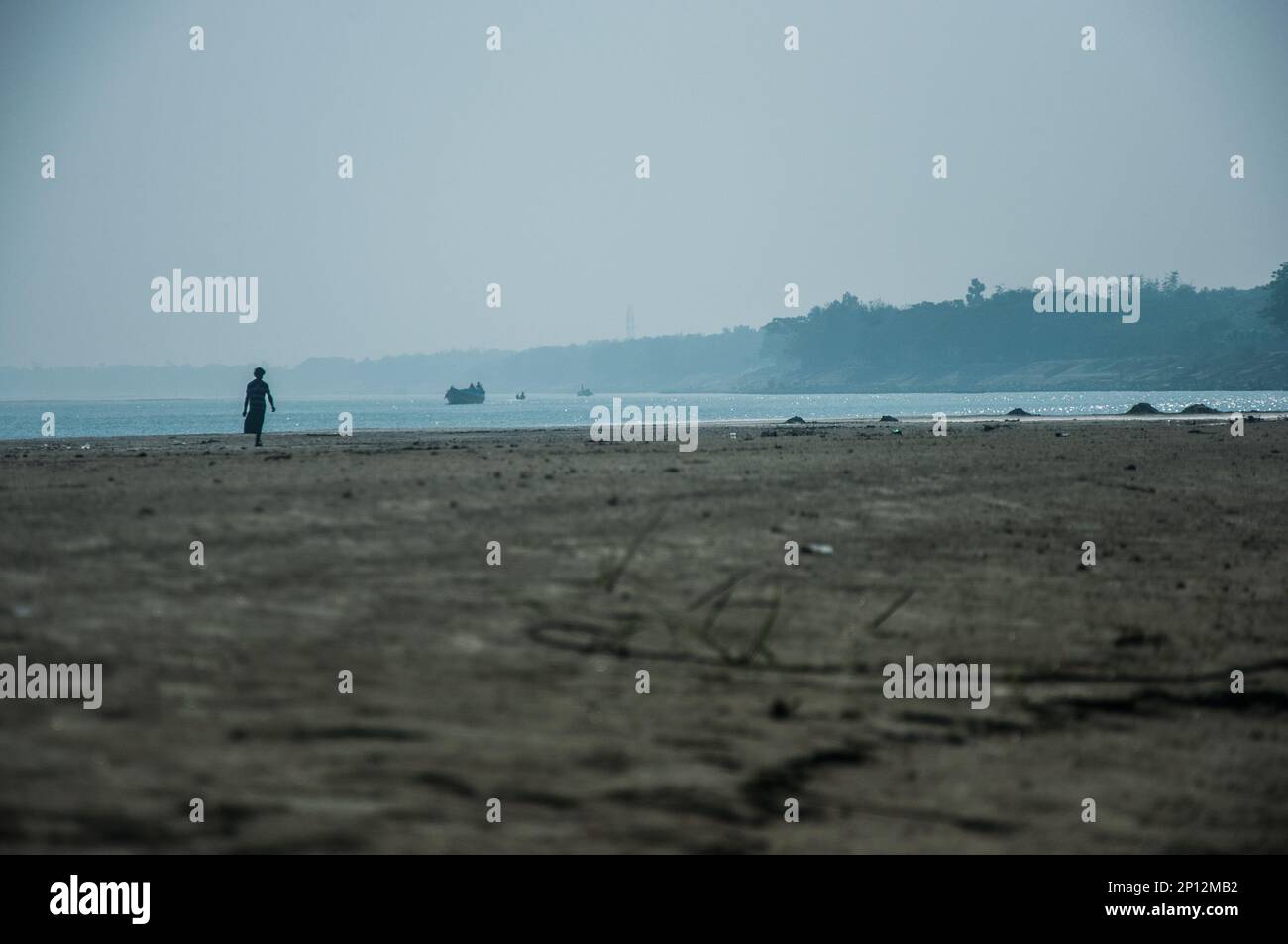 Foto di padma vista laterale del fiume in Bangladesh. Foto Stock