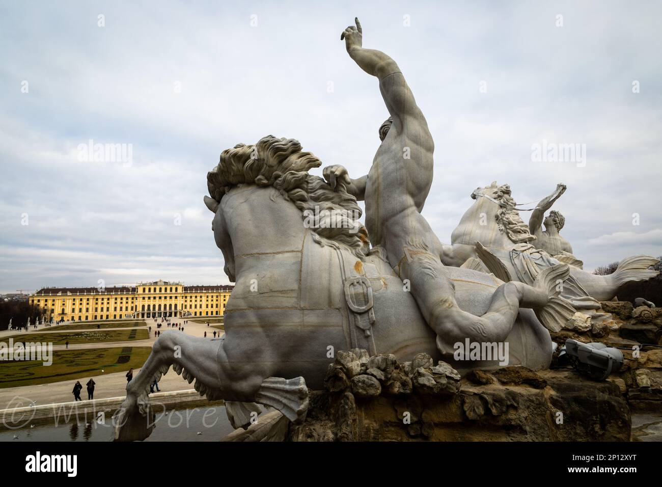 Parchi e palazzi a Vienna Foto Stock