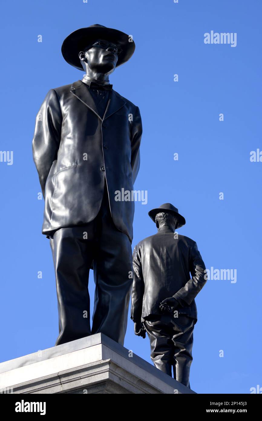 Londra, Inghilterra, Regno Unito. "Antelope" di Samson Kambalu esposta sul quarto Plinth in Trafalgar Square (2022-24) Statua del predicatore battista e pan-Afri Foto Stock