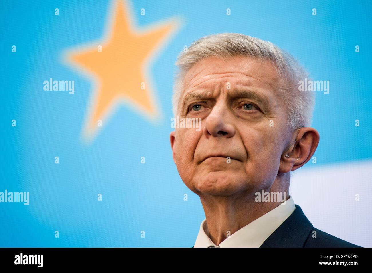 Marek Belka, Vice Presidente della S&D e ex primo Ministro polacco, si è visto durante il dibattito a Varsavia. A Varsavia, con lo slogan “il futuro dell’autonomia strategica dell’UE”, i socialisti e democratici europei (S&D) hanno Unito le forze con la Fondazione per gli studi progressisti europei (FEPS) per discutere dell’autonomia strategica aperta dell’Unione europea. Tra i numerosi partecipanti, i deputati S&D Marek Belka (ex primo Ministro della Polonia) e Katarzyna Pisarska - fondatore dell'Accademia europea di diplomazia - hanno partecipato al dibattito, con l'ex Presidente polacco Aleksander Kwasniewski come oratore principale A. Foto Stock