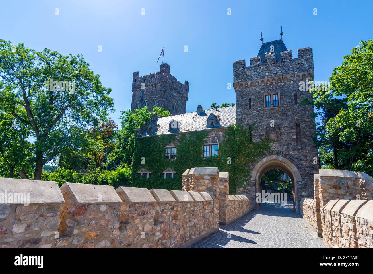 Bingen am Rhein: Castello di Burg Klopp, oggi Municipio di Rheintal, Rheinland-Pfalz, Renania-Palatinato, Germania Foto Stock