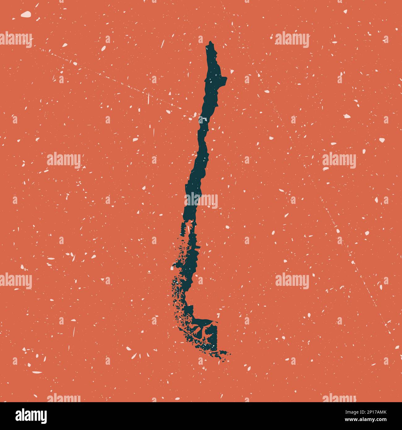 Mappa dell'epoca del Cile. Mappa grunge del paese con texture stressata. Poster per il Cile. Illustrazione vettoriale. Illustrazione Vettoriale