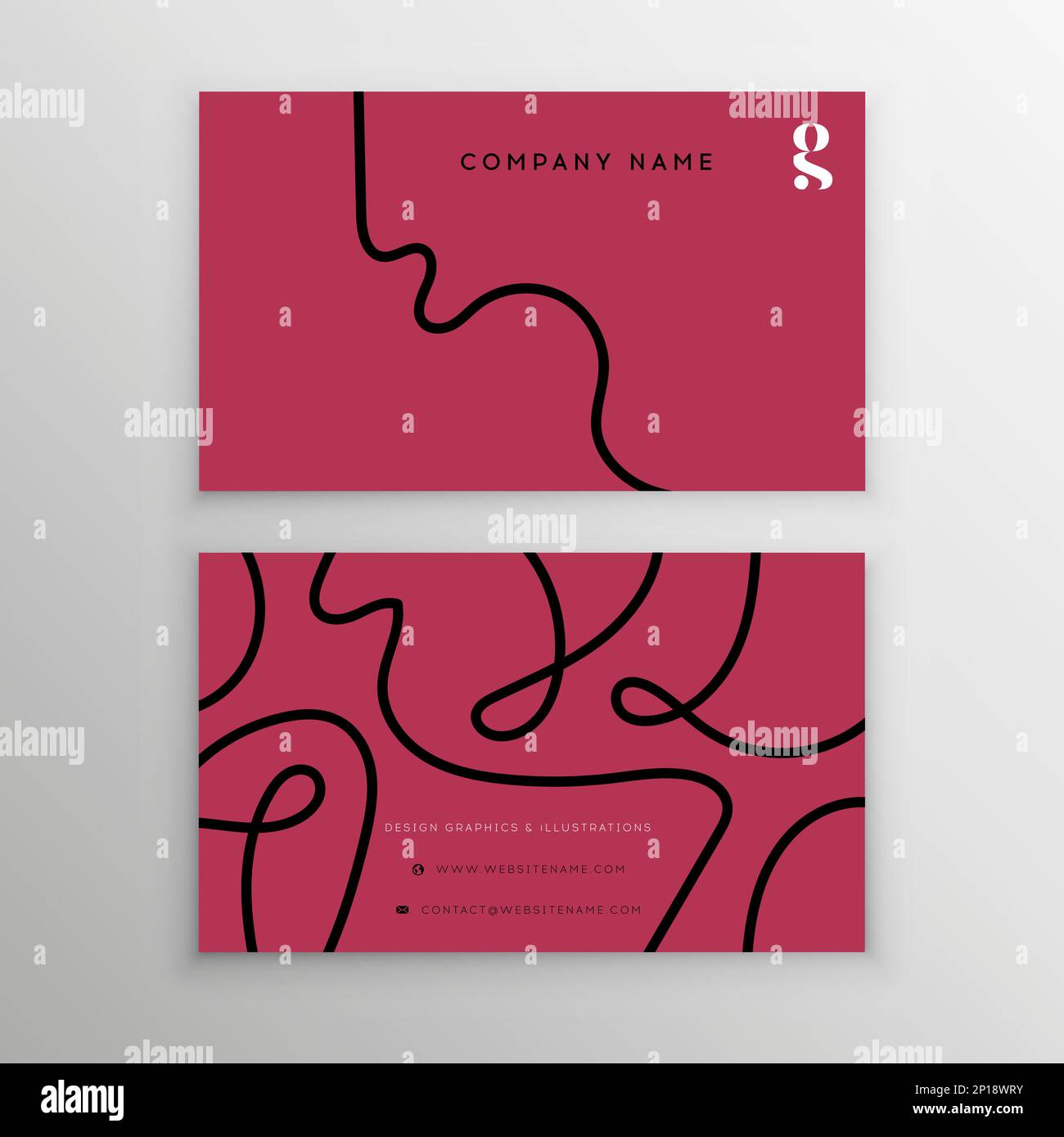 Biglietti da visita Viva magenta. Modello di biglietto da visita, disegno di illustrazione vettoriale. Viva magenta sfondo vettoriale semplice. Colore di tendenza dell'anno 2023 Illustrazione Vettoriale