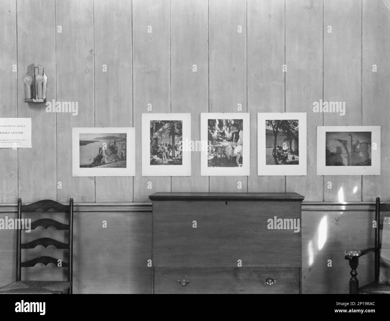 Mostra di fotografie di Arnold Genné alla Guild Hall, East Hampton, Long Island, 1933. Foto Stock