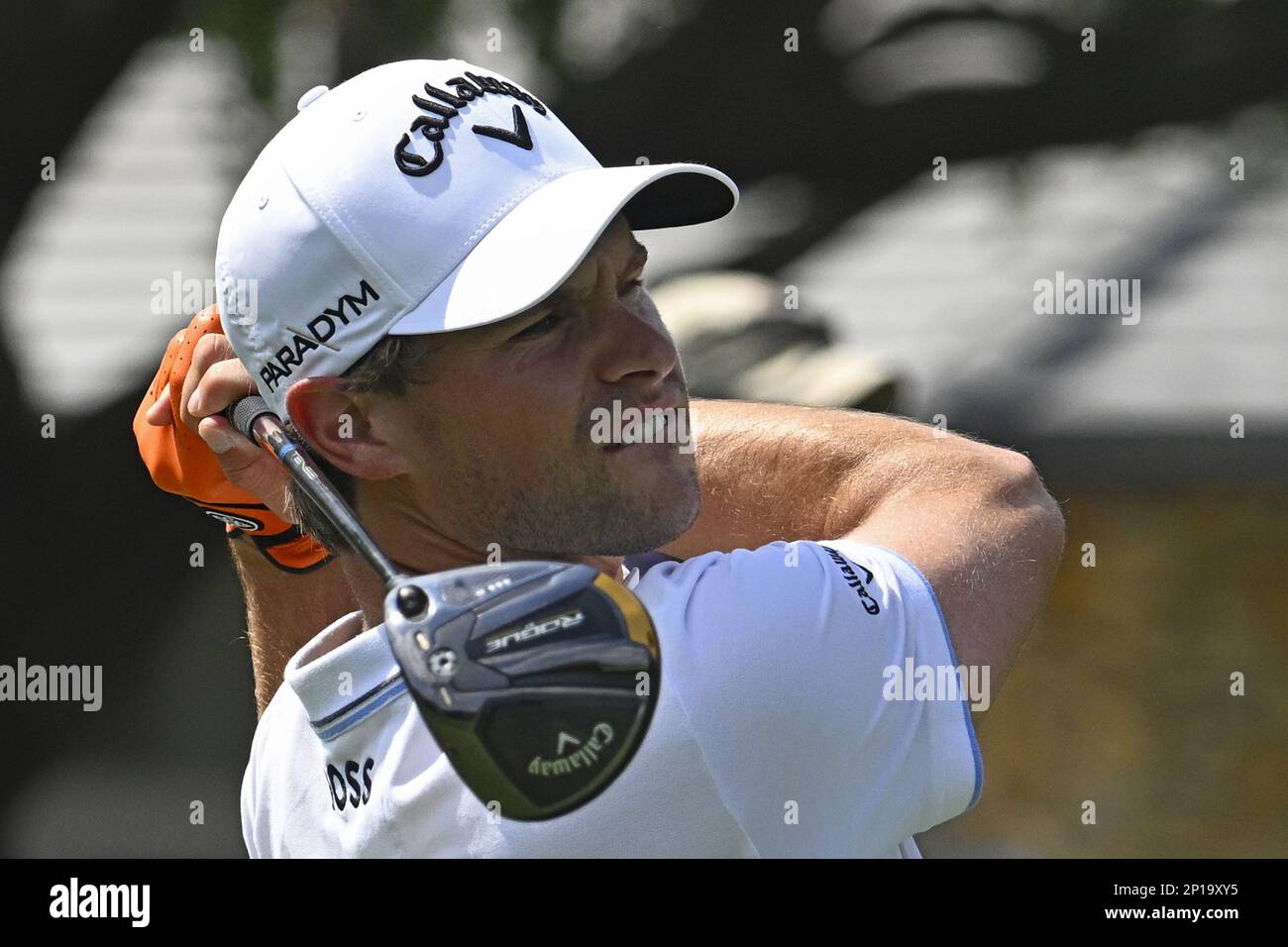 Orlando, Stati Uniti. 03rd Mar, 2023. Thomas Detry, di Bruxelles, Belgio, si presenta al secondo turno dell'Arnold Palmer Invitational presentato da Mastercard al Bay Hill Club and Lodge di Orlando, Florida, venerdì 3 marzo 2023. Foto di Joe Marino/UPI. Credit: UPI/Alamy Live News Foto Stock