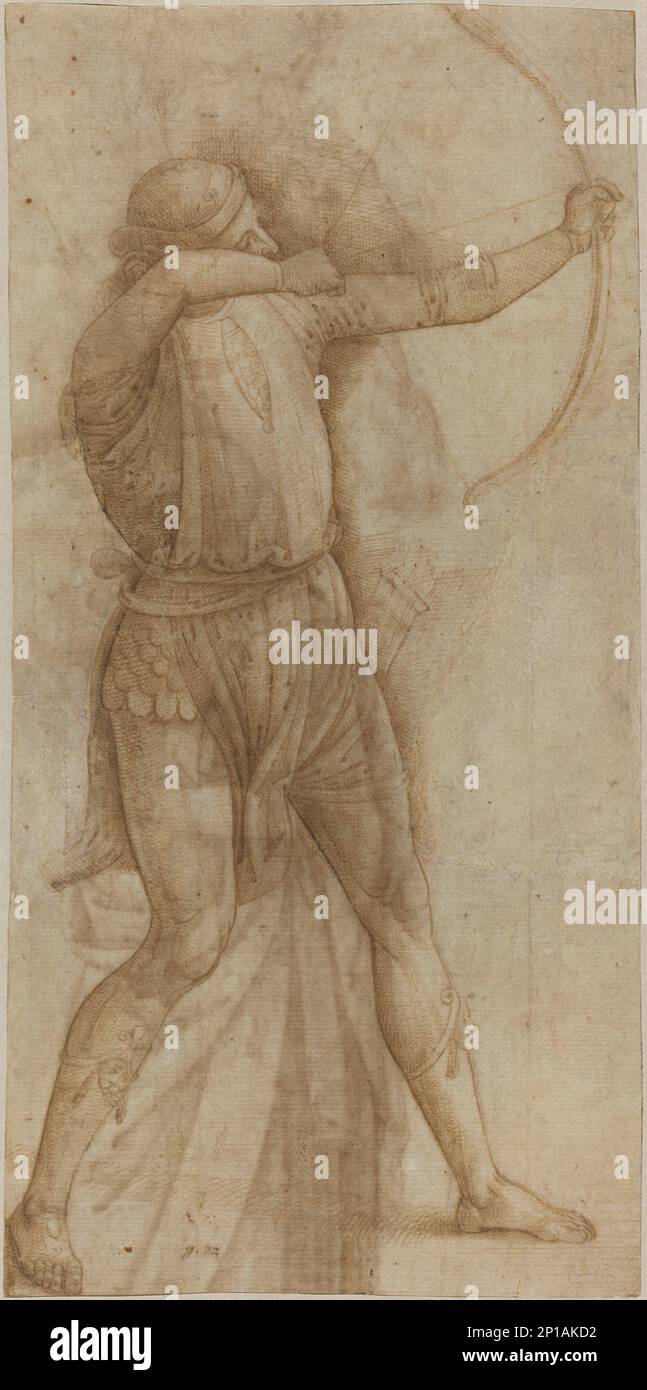 Figura di un arciere [recto], c. 1500. Foto Stock