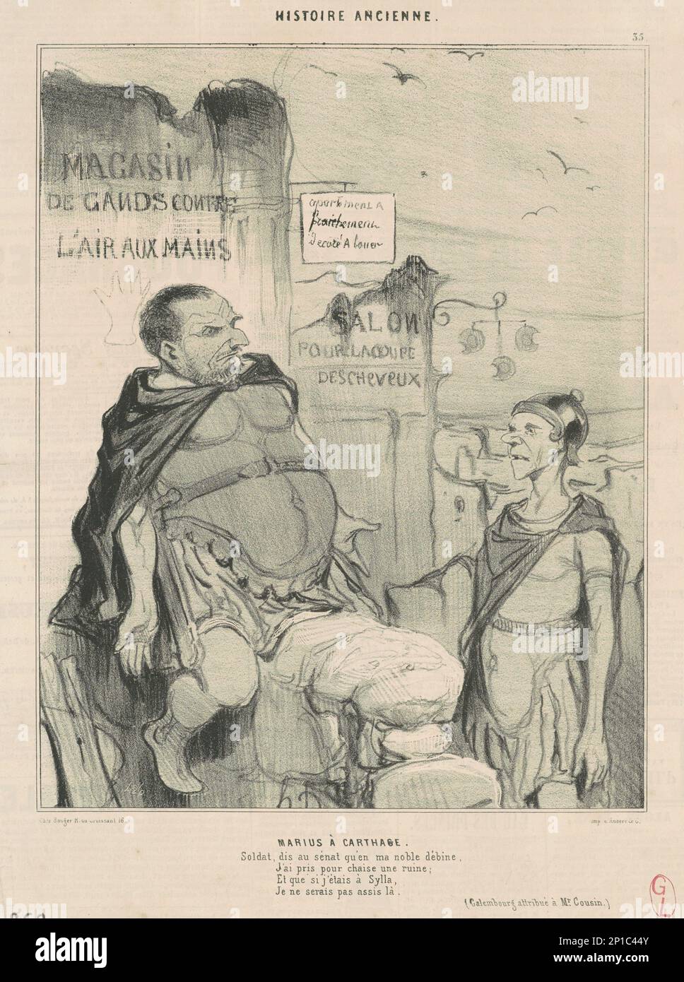 Marius &#xe0; Cartagine, 19th Century.Ancient History - Marius in Cartagine Foto Stock