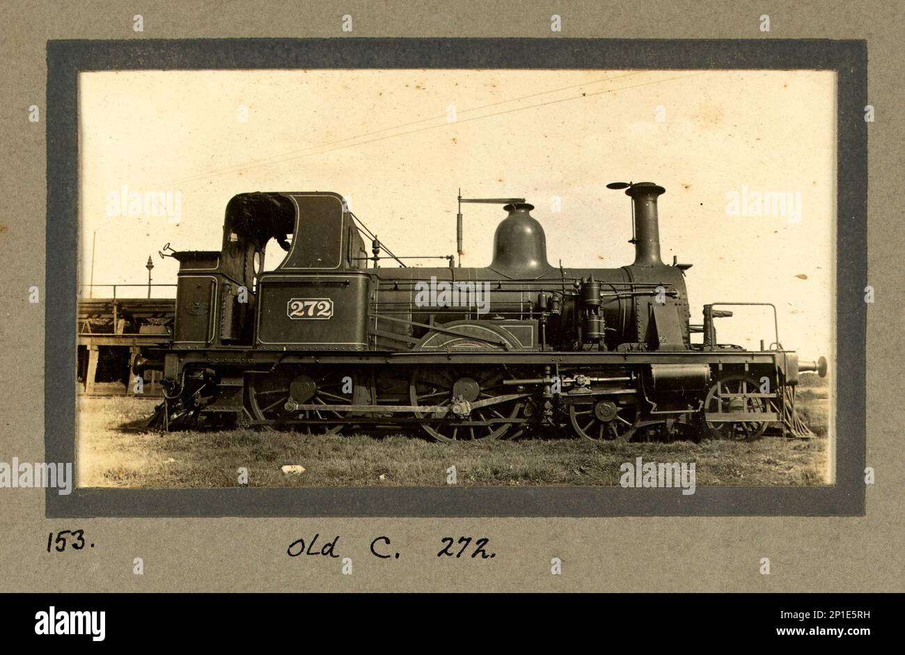 Pagina di foto storiche di locomotive a vapore Foto Stock