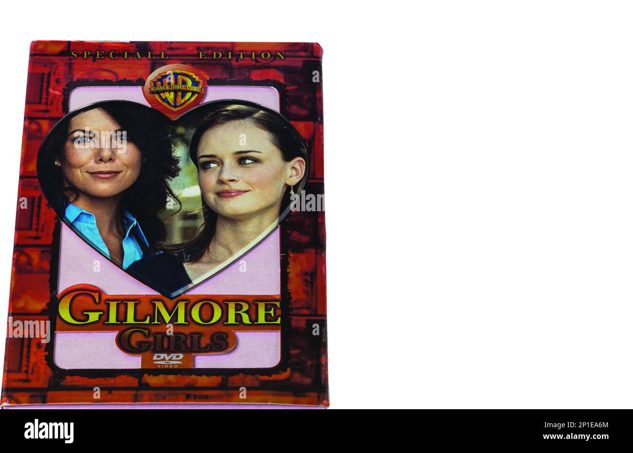 Vista della serie Gilmore Girls DVD box set isolato su sfondo bianco. Svezia. Foto Stock