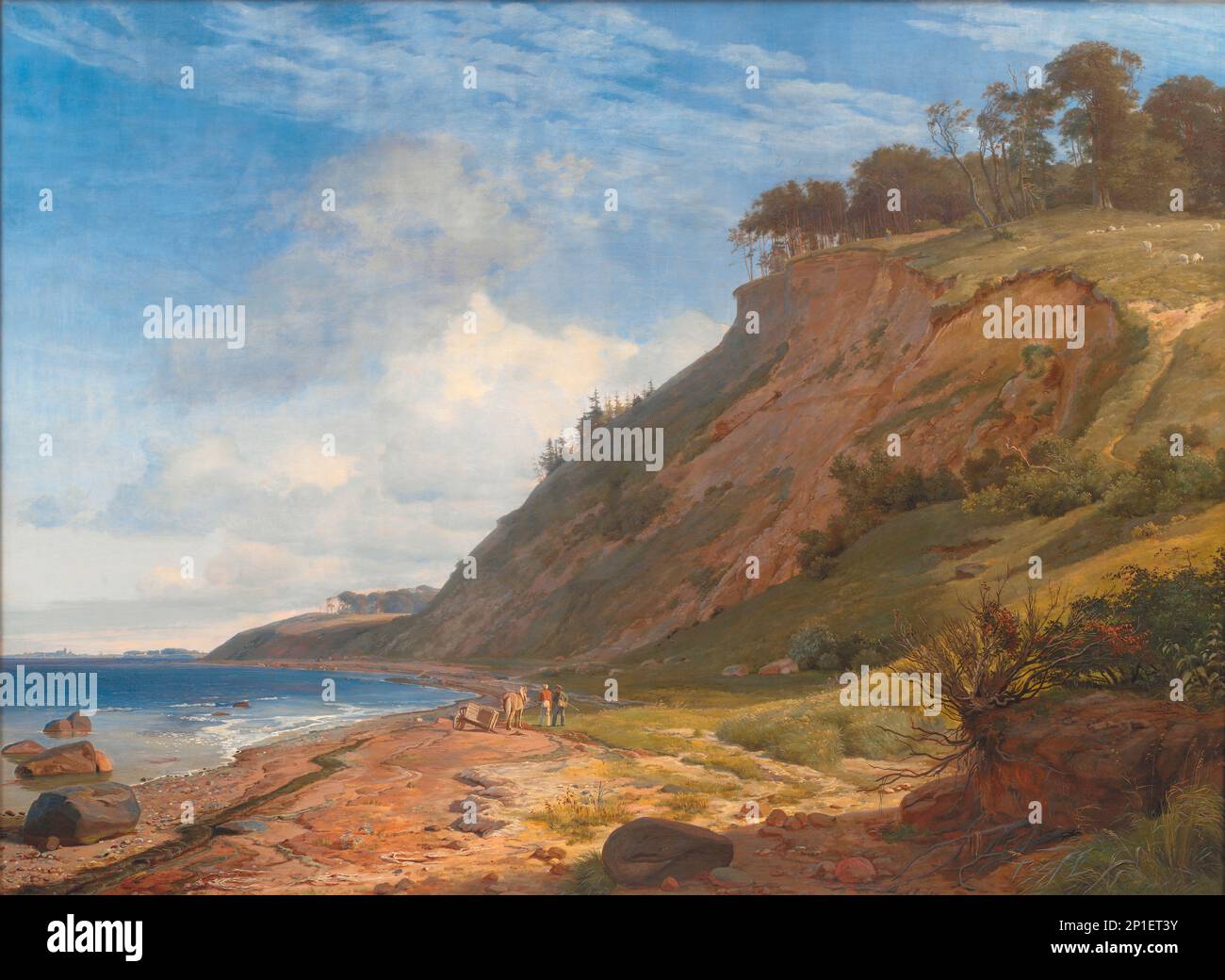 Una costa danese. Vista da Kitnæs su Roskilde Fjord. Zelanda, 1843. Foto Stock