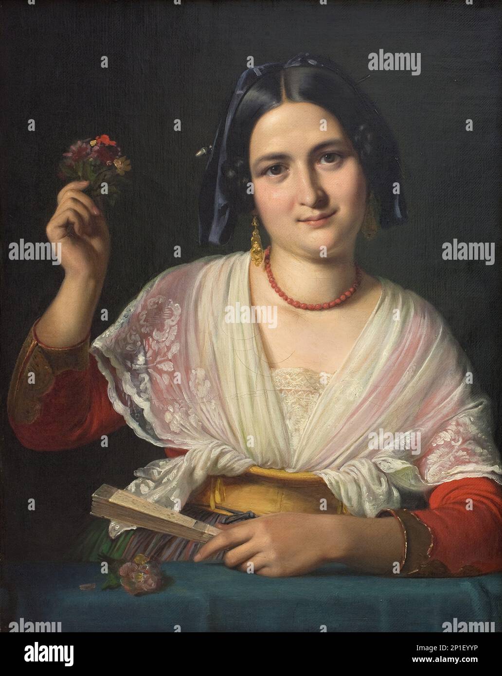 Una donna romana in abito da fantasia, 1847. Foto Stock