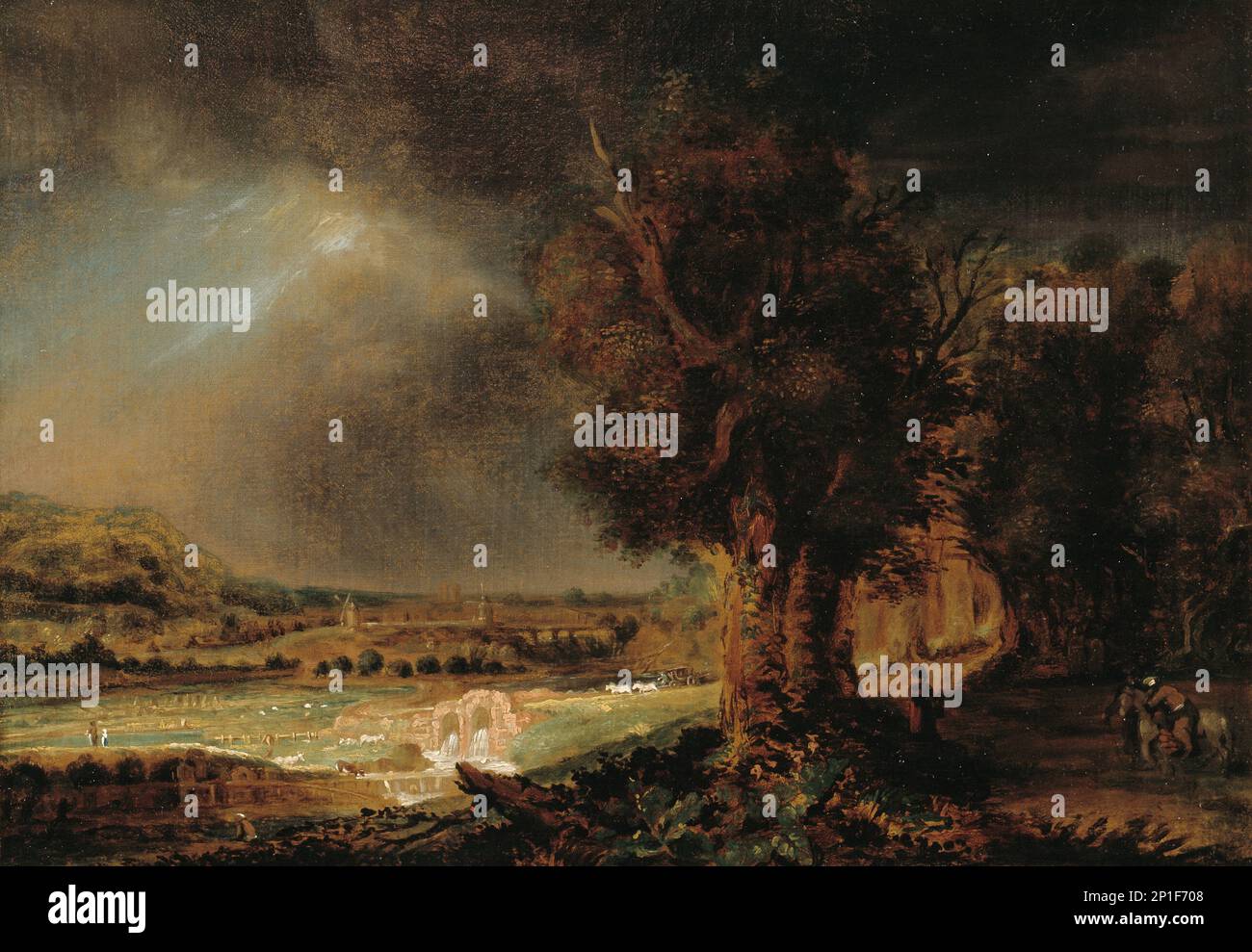 Paesaggio con il buon samaritano, 1700-1799. Foto Stock