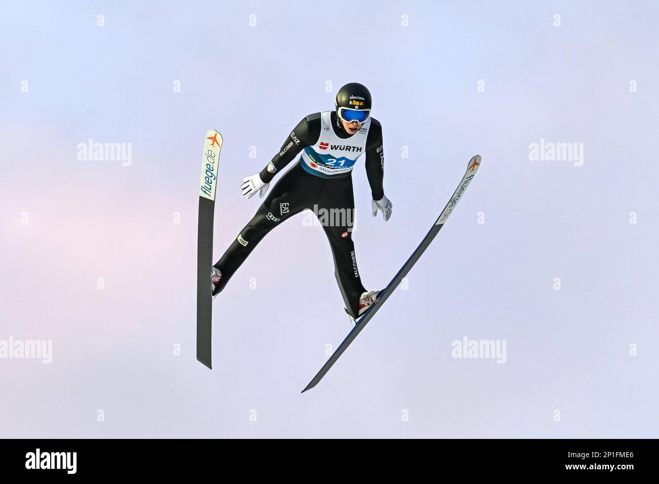 Planica, Slovenia. 03rd Mar, 2023. Alex Insam in azione durante il concorso Men Ski Jumping HS138 al FIS Nordic World Ski Championships 2023. Credit: SOPA Images Limited/Alamy Live News Foto Stock