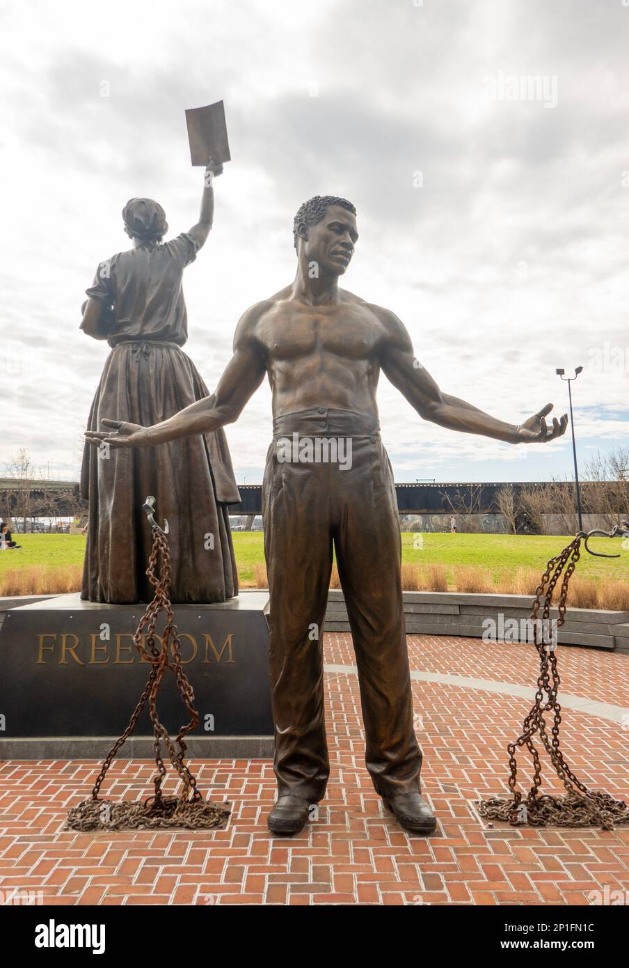 Monumento di emancipazione e libertà a Browns Island Richmond Virginia Foto Stock