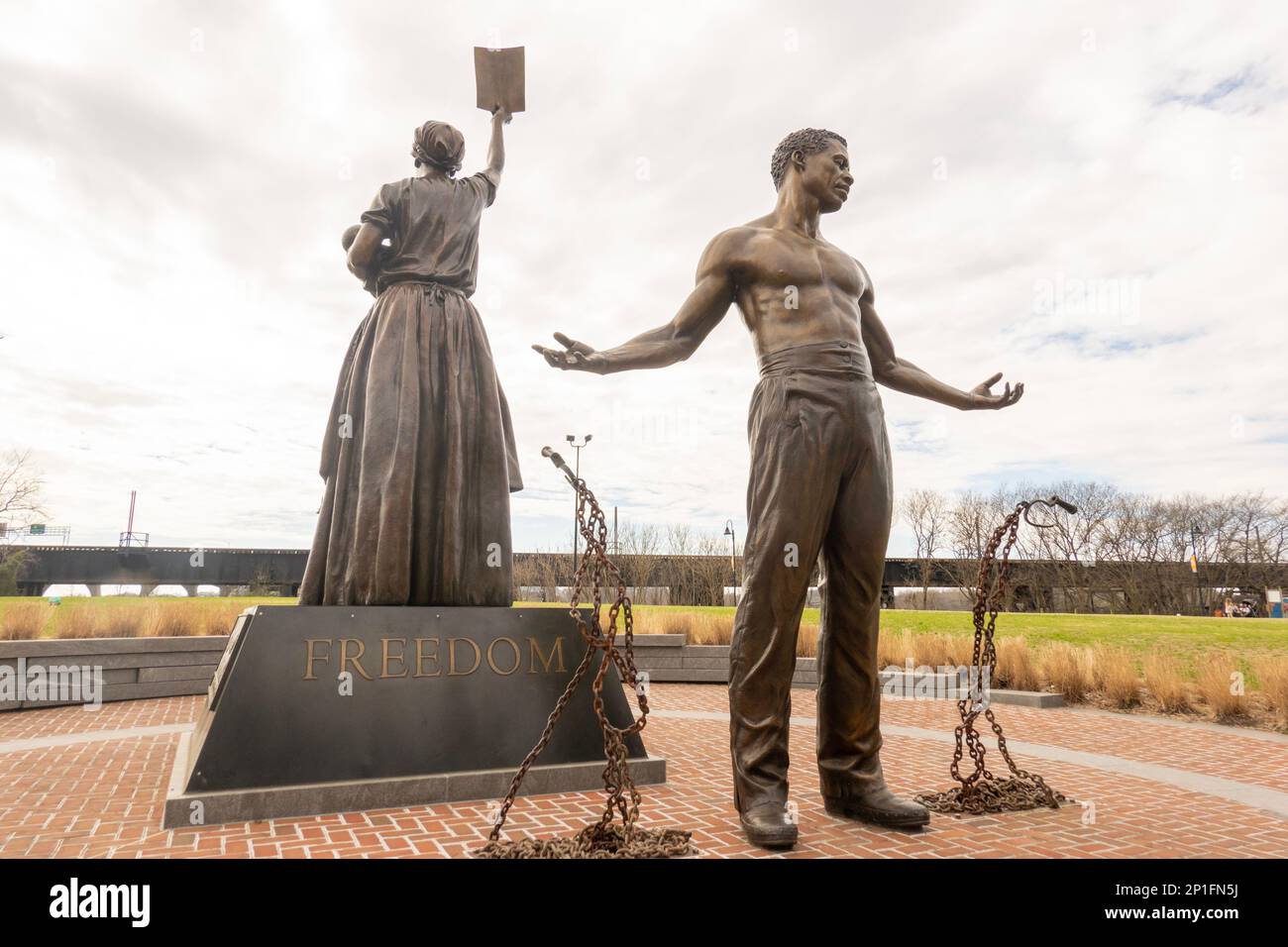 Monumento di emancipazione e libertà a Browns Island Richmond Virginia Foto Stock