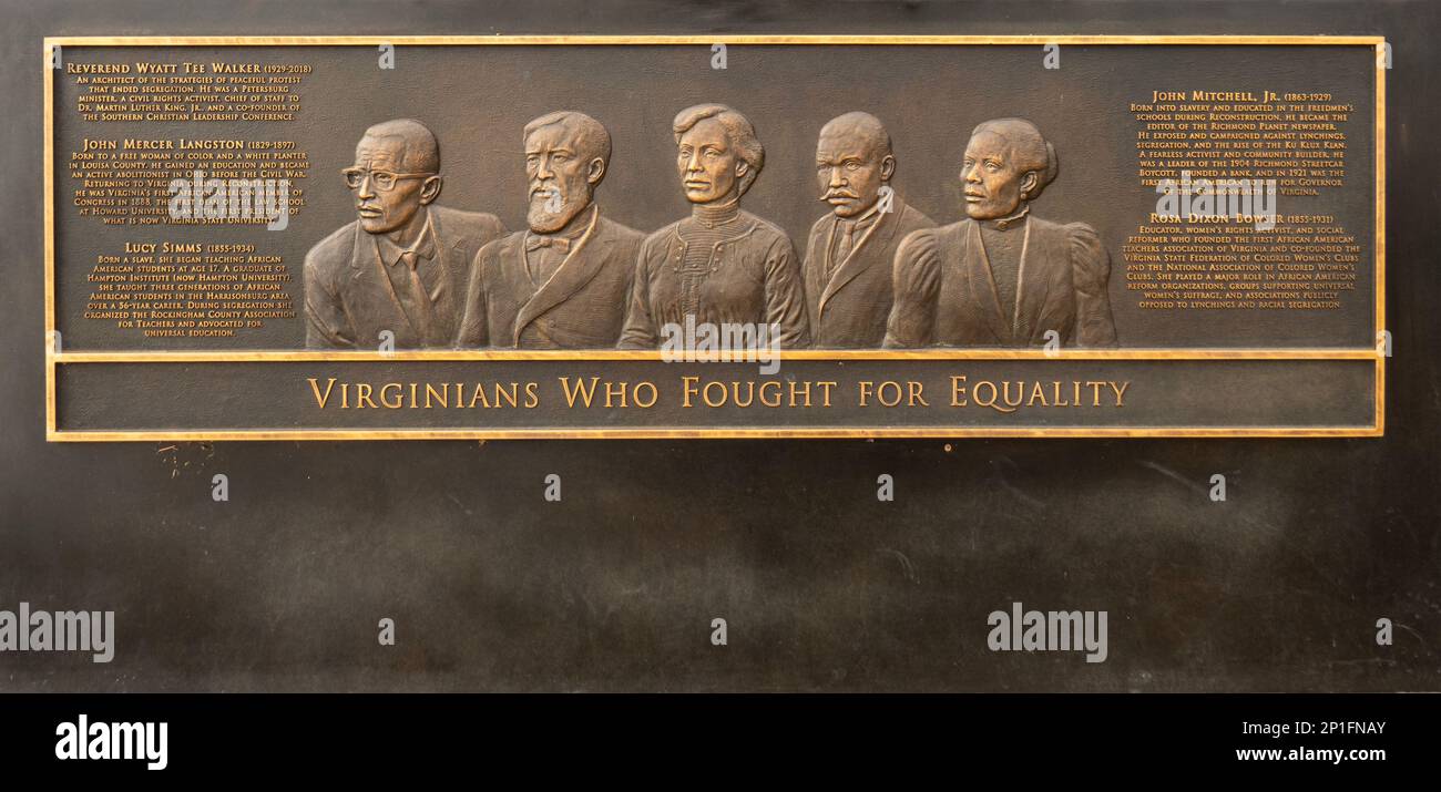 Monumento di emancipazione e libertà a Browns Island Richmond Virginia Foto Stock