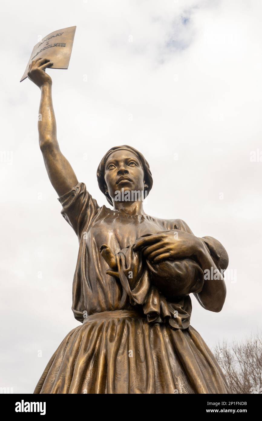 Monumento di emancipazione e libertà a Browns Island Richmond Virginia Foto Stock