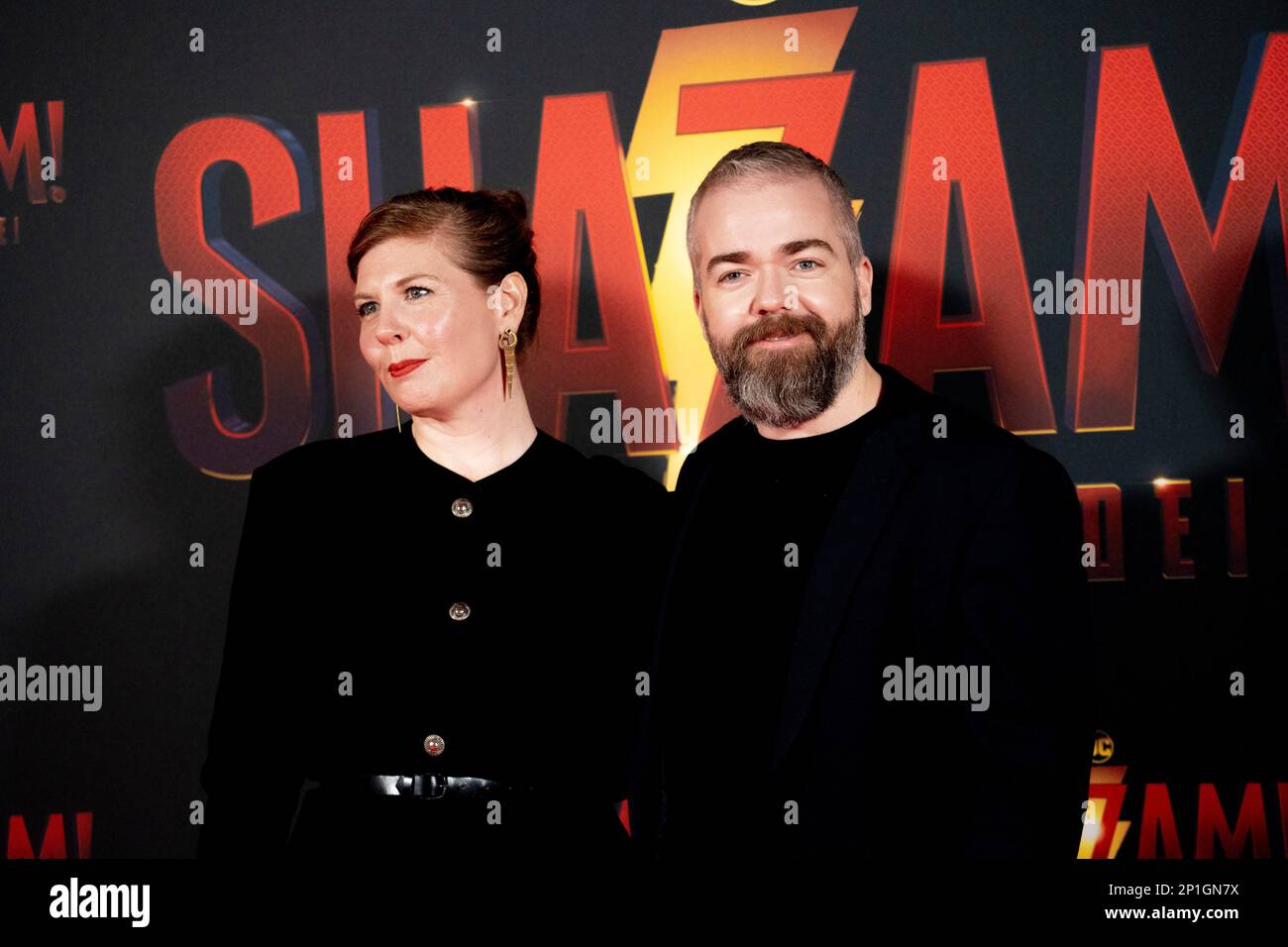 Roma, Italia, 03th marzo 2023, Zachary Levi, Lucy Liu, Rachel Zegler e Helen Mirren partecipano alla prima di Shazam! Furia degli dei allo Space Cine Foto Stock