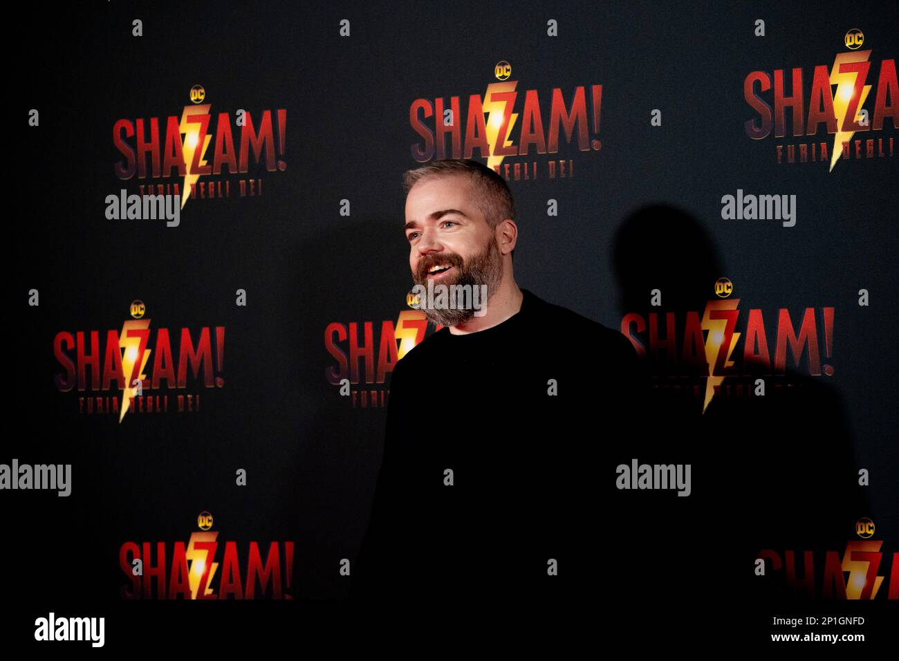 Roma, Italia, 03th marzo 2023, Zachary Levi, Lucy Liu, Rachel Zegler e Helen Mirren partecipano alla prima di Shazam! Furia degli dei allo Space Cine Foto Stock