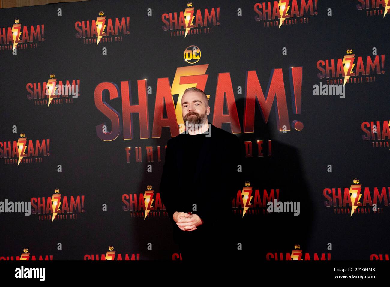 Roma, Italia, 03th marzo 2023, Zachary Levi, Lucy Liu, Rachel Zegler e Helen Mirren partecipano alla prima di Shazam! Furia degli dei allo Space Cine Foto Stock