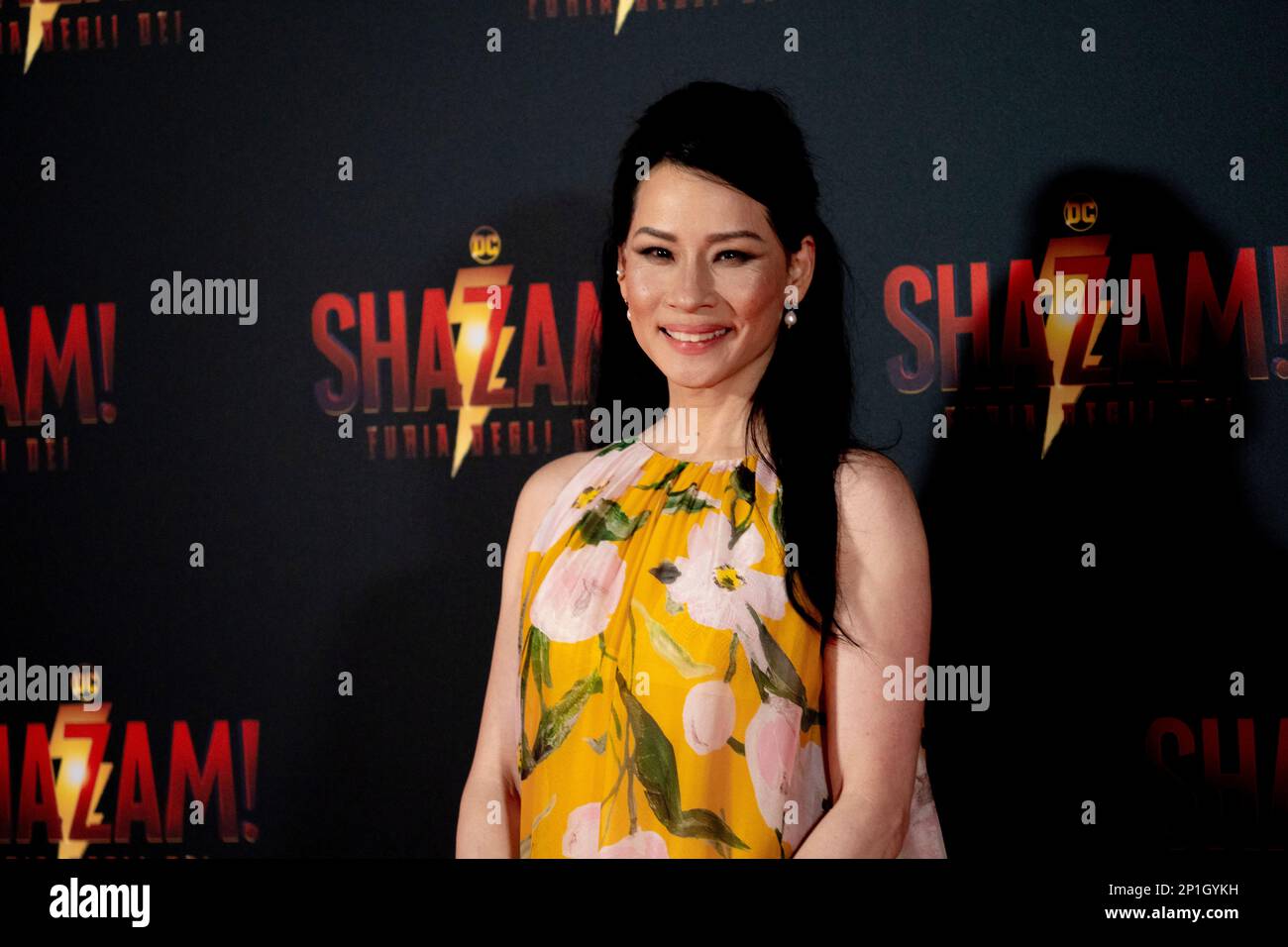 Roma, Italia, 03th marzo 2023, Zachary Levi, Lucy Liu, Rachel Zegler e Helen Mirren partecipano alla prima di Shazam! Furia degli dei allo Space Cine Foto Stock