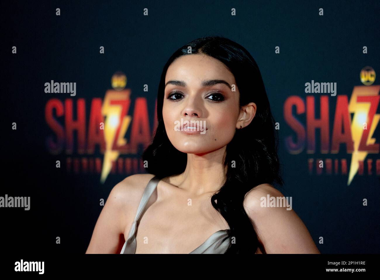 Roma, Italia, 03th marzo 2023, Zachary Levi, Lucy Liu, Rachel Zegler e Helen Mirren partecipano alla prima di Shazam! Furia degli dei allo Space Cine Foto Stock