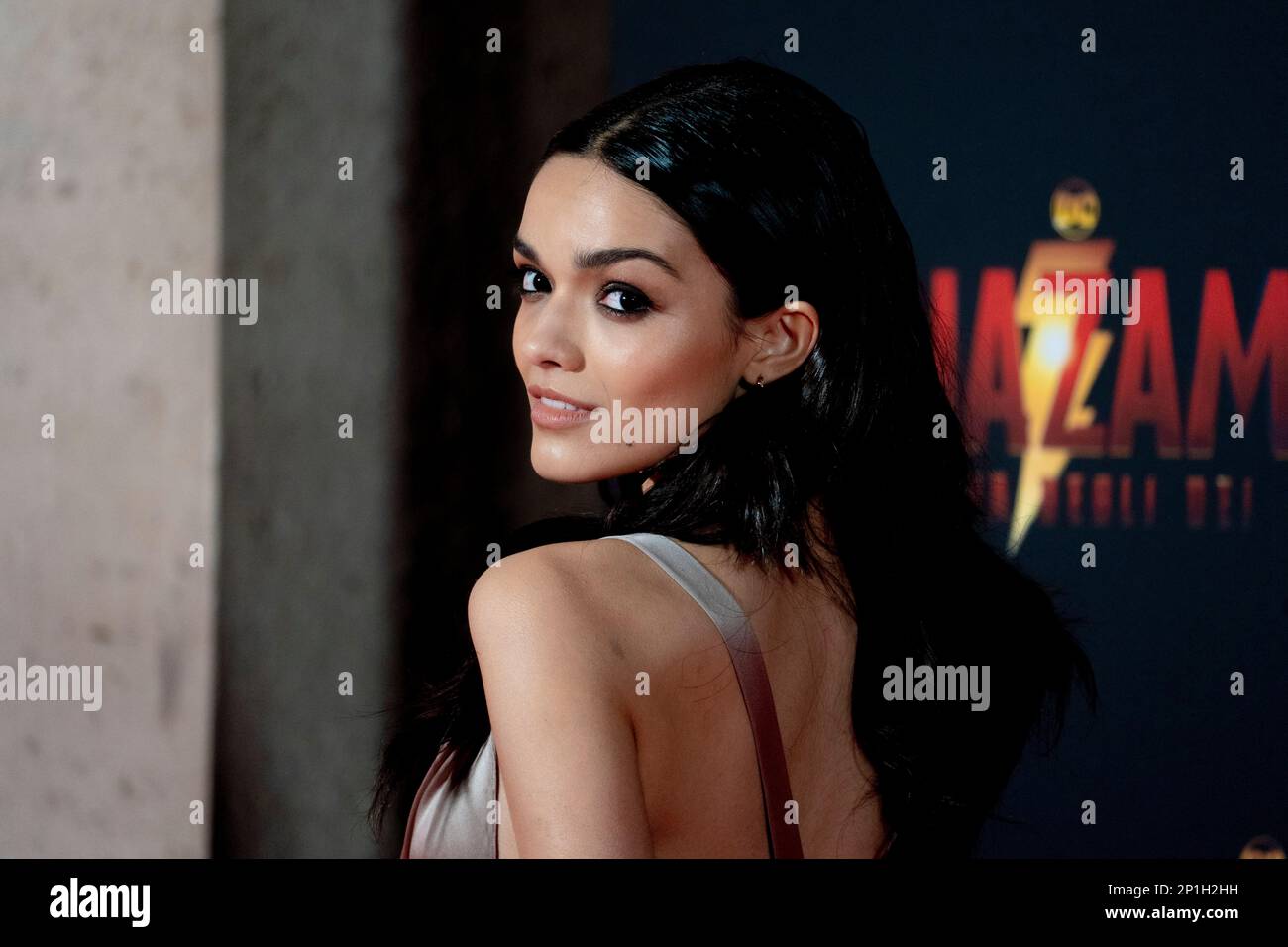 Roma, Italia, 03th marzo 2023, Zachary Levi, Lucy Liu, Rachel Zegler e Helen Mirren partecipano alla prima di Shazam! Furia degli dei allo Space Cine Foto Stock