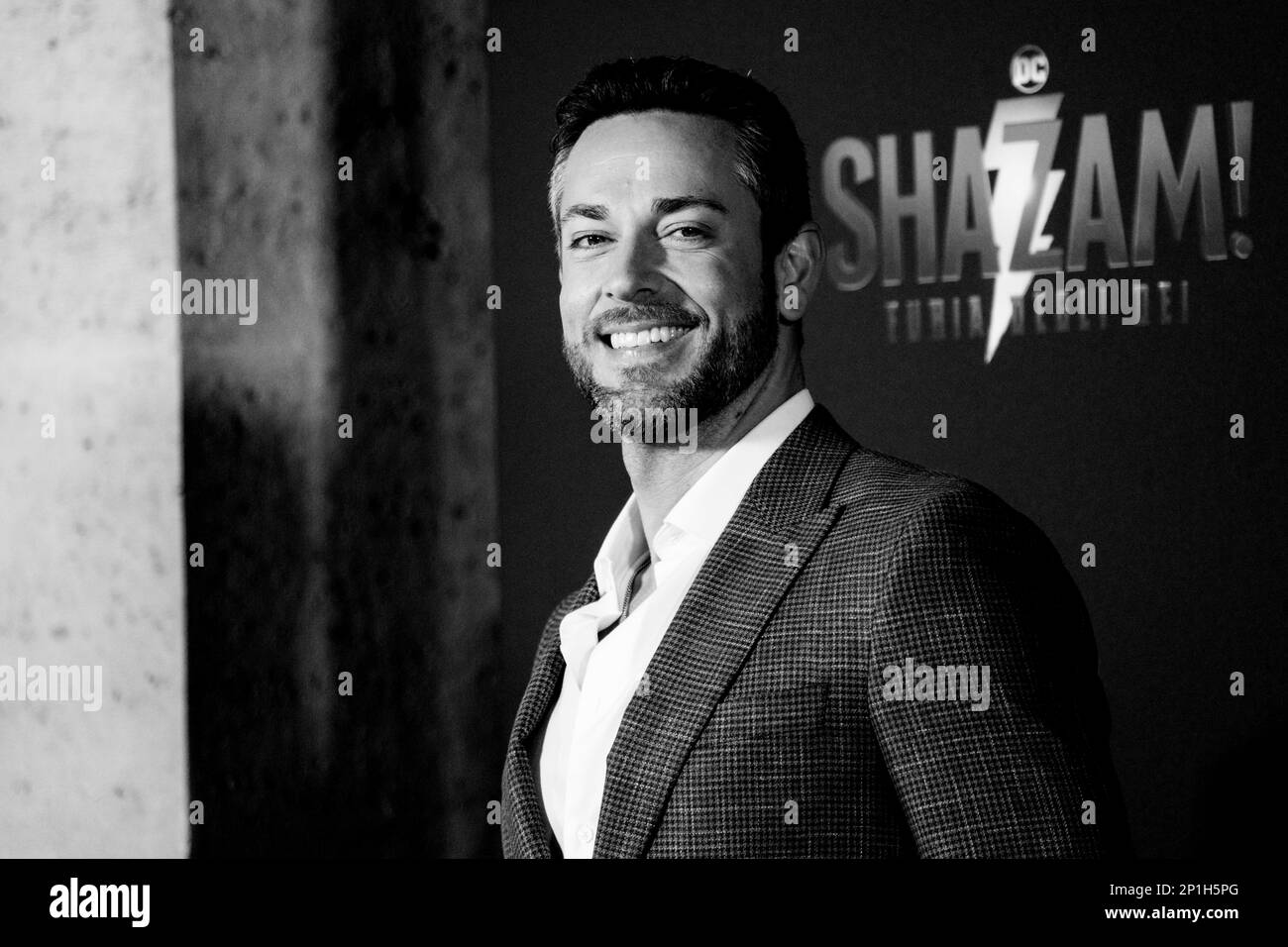 Roma, Italia, 03th marzo 2023, Zachary Levi, Lucy Liu, Rachel Zegler e Helen Mirren partecipano alla prima di Shazam! Furia degli dei allo Space Cine Foto Stock