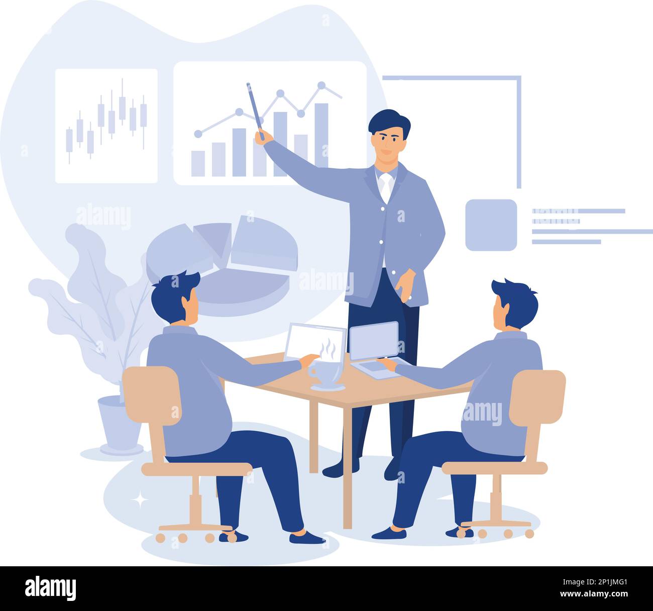 Concetto di servizio headhunter, risorse umane, scala aziendale, sala riunioni, sito web di annunci di lavoro, gerarchia di impiego, scala di carriera, contratto abstra Illustrazione Vettoriale