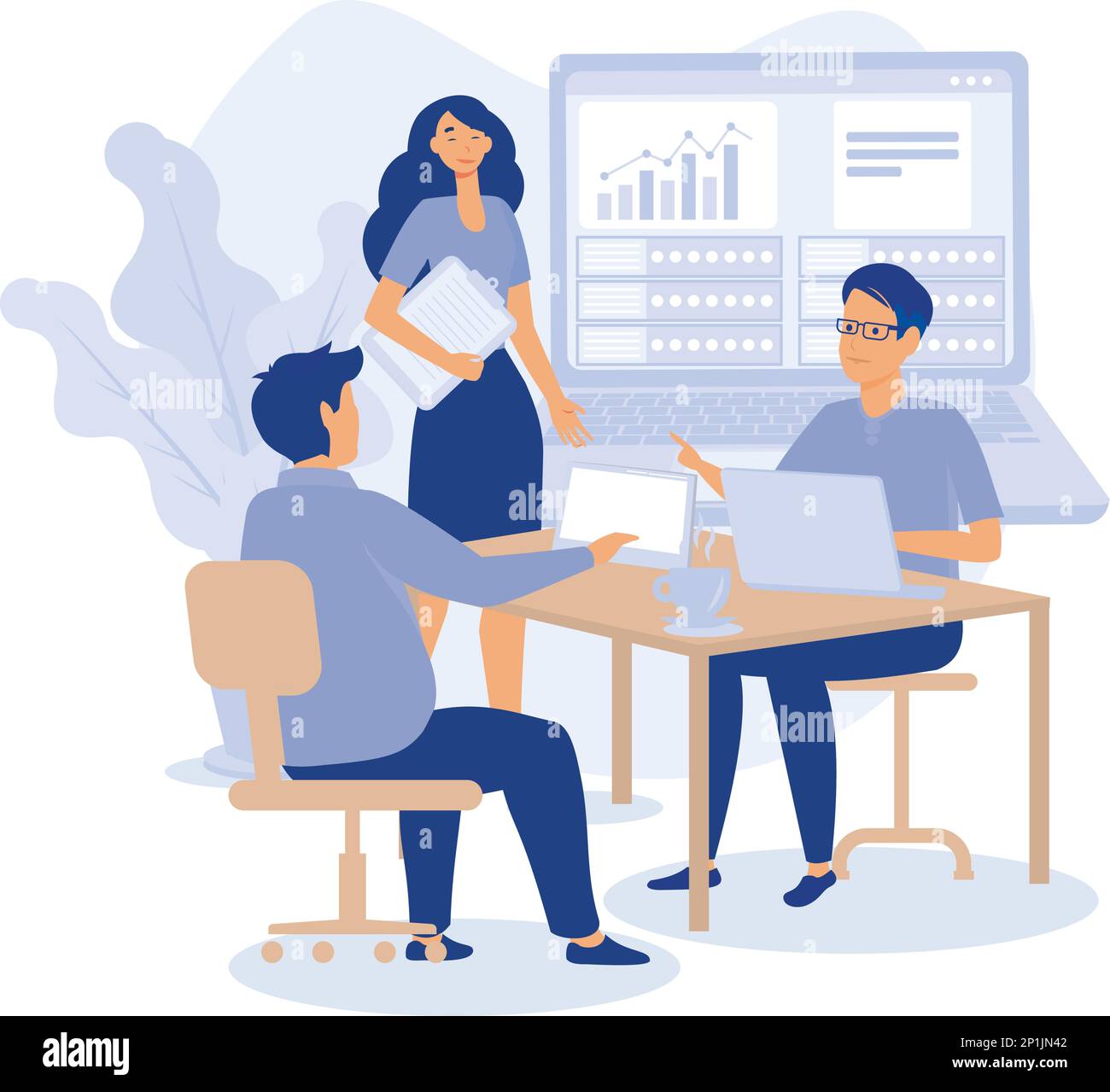 Prodotti software,lavorare con database utilizzando software professionale,,disegno vettoriale piatto moderno Illustrazione Vettoriale