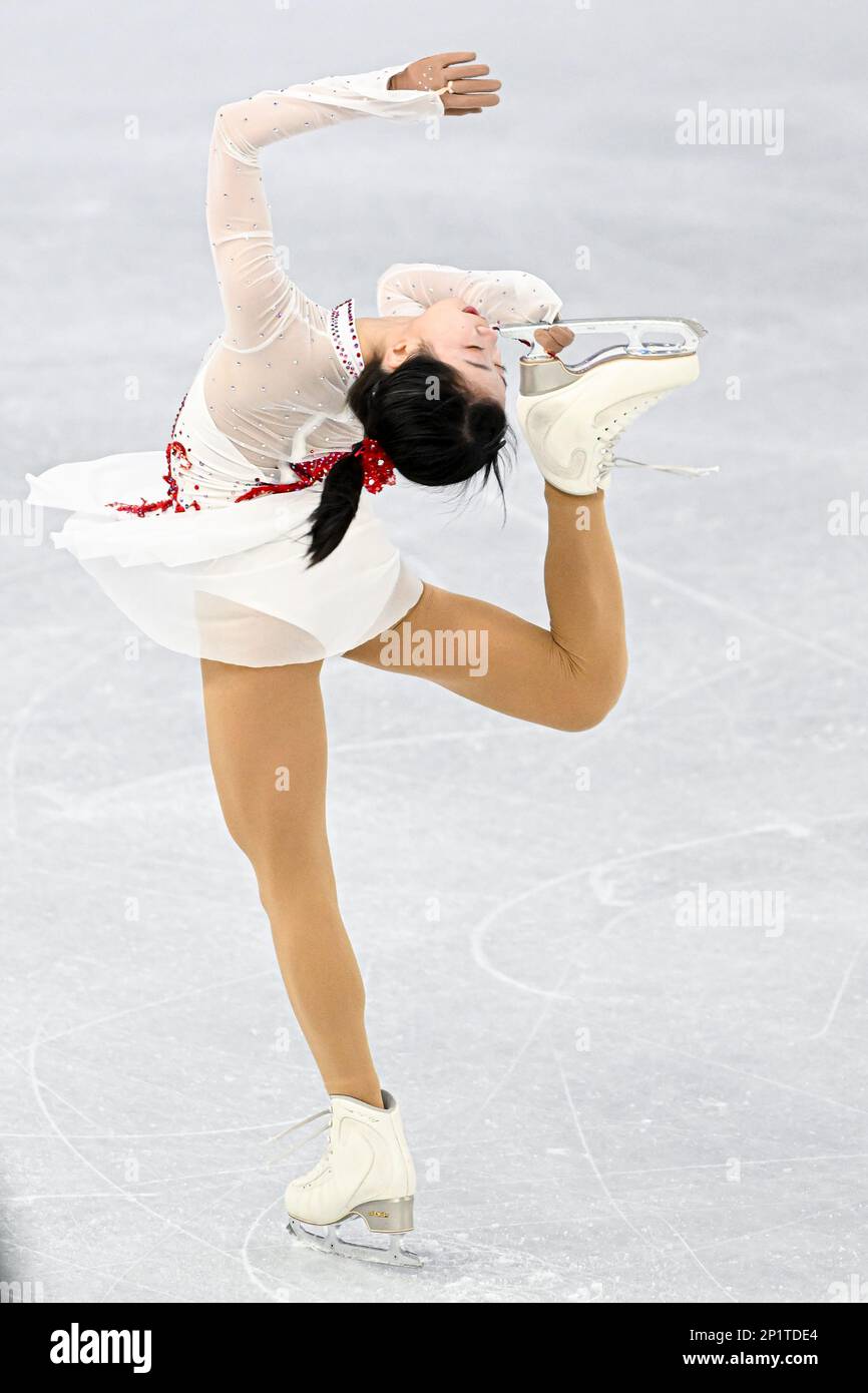 Ami NAKAI (JPN), durante il Junior Women Free Skating, al Campionato Mondiale di Junior Figure 2023 di ISU, alla WinSport Arena, il 3 marzo 2023 a Calgary, Canada. Credit: Raniero Corbelletti/AFLO/Alamy Live News Foto Stock