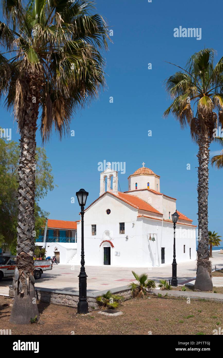 Chiesa, Agios Georgios, Penisola di Methana, Argolis, Isole Saroniche, Peloponneso, Grecia Foto Stock