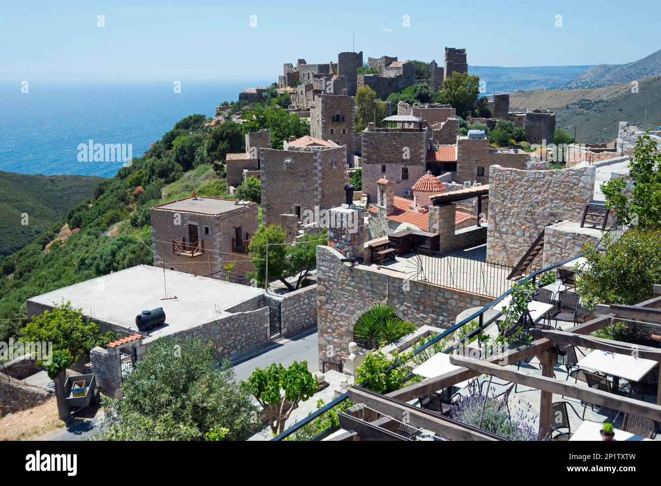 Vathia, mani, Lakonia, Peloponneso, Grecia Foto Stock