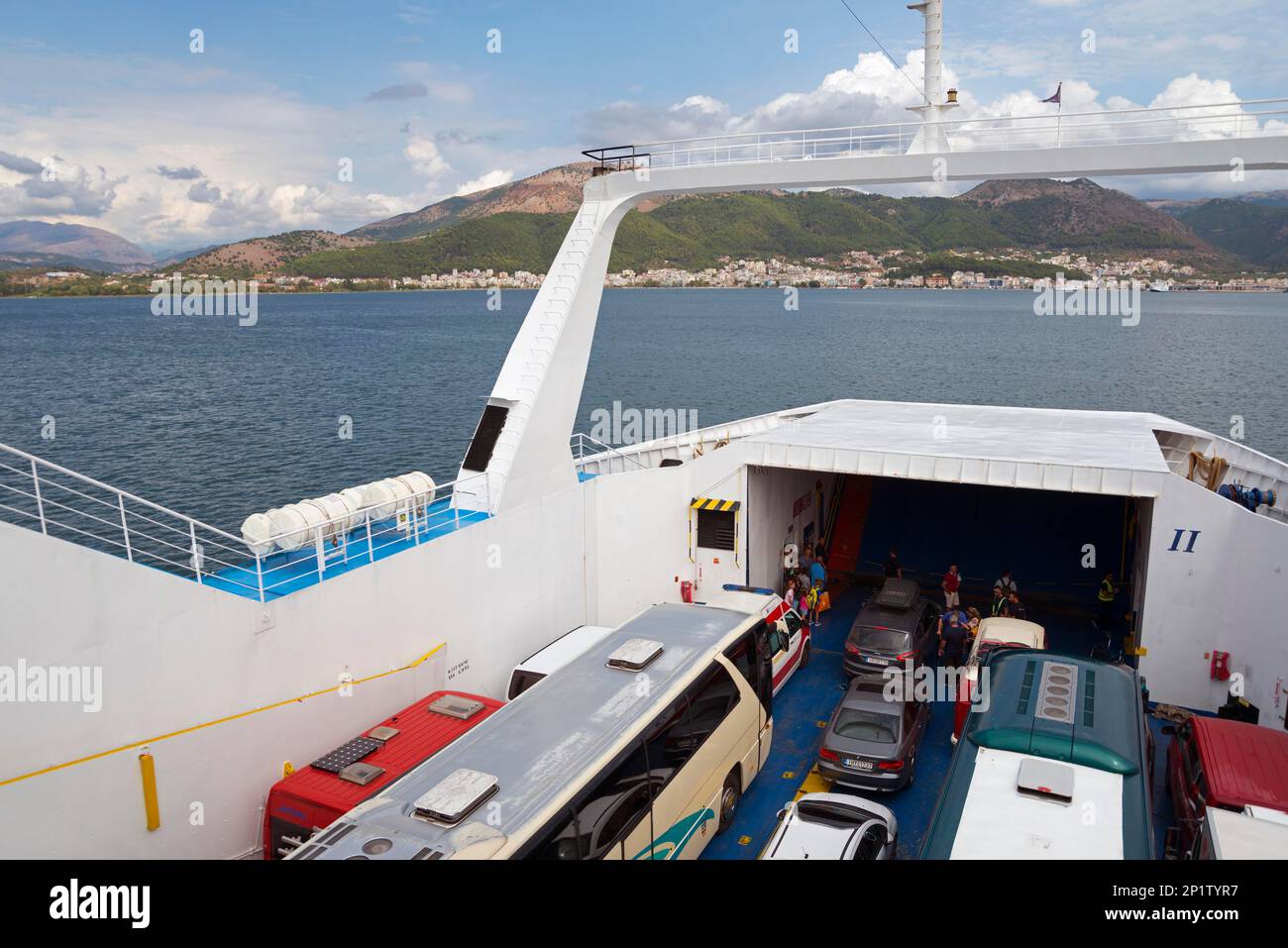 Traghetto e Igoumenitsa, Grecia, traghetto Foto Stock