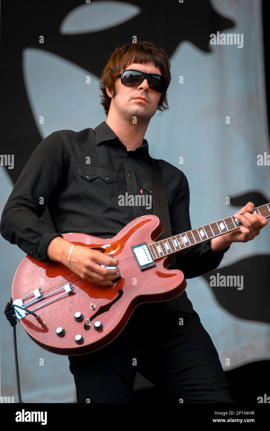 Liam Fray - Courteeners, V2008, Hylands Park, Chelmsford, Essex, Regno Unito - 17 agosto 2008 Foto Stock