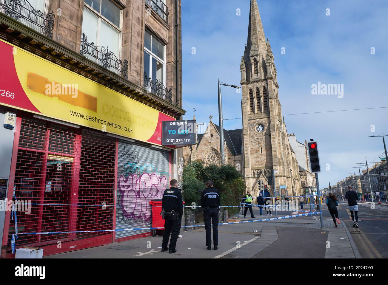 Edimburgo Scozia, Regno Unito 04 marzo 2023. Incidente della polizia Leith Walk. credito sst/alamy notizie dal vivo Foto Stock