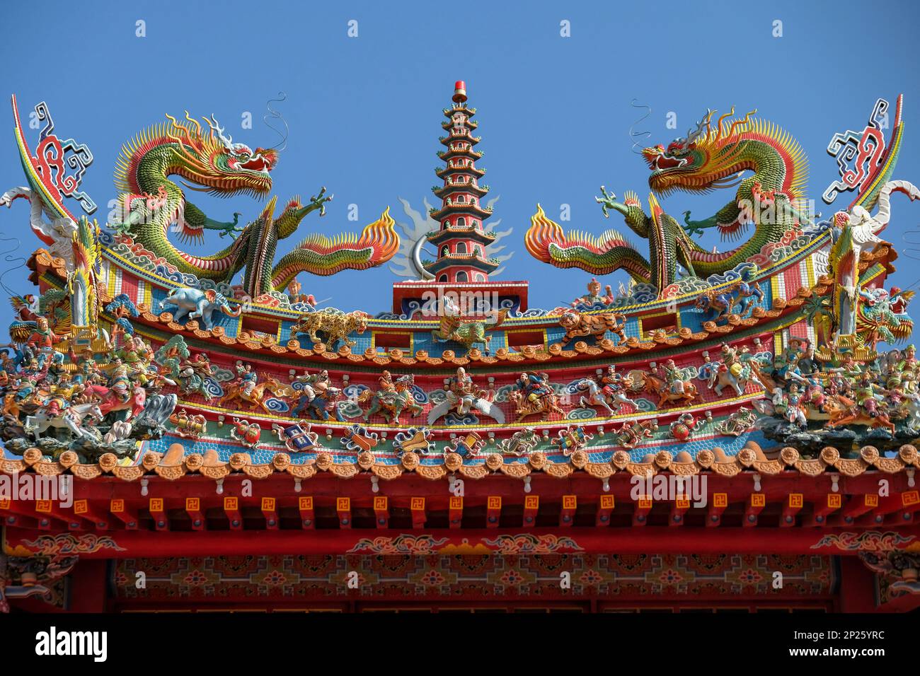 Taichung, Taiwan - 29 gennaio 2023: Particolare del Tempio di Tzu Yun Yen è un tempio buddista a Taichung, Taiwan. Foto Stock