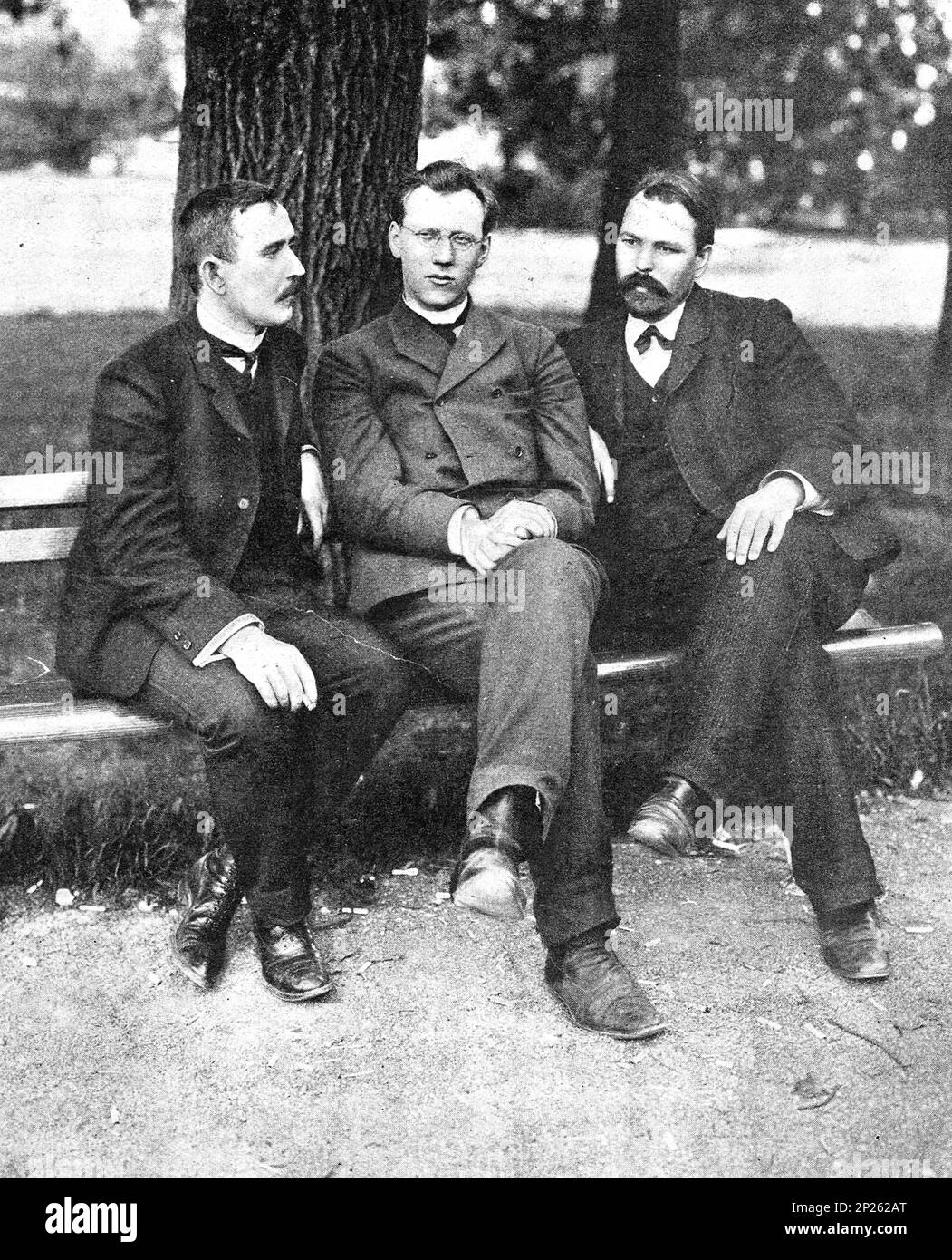 Membri della Duma di Stato e leader del gruppo parlamentare del lavoro - A.F. Alad'in, I.V. Zhilkin, S.V. Anikin. Foto dal 1906. Foto Stock