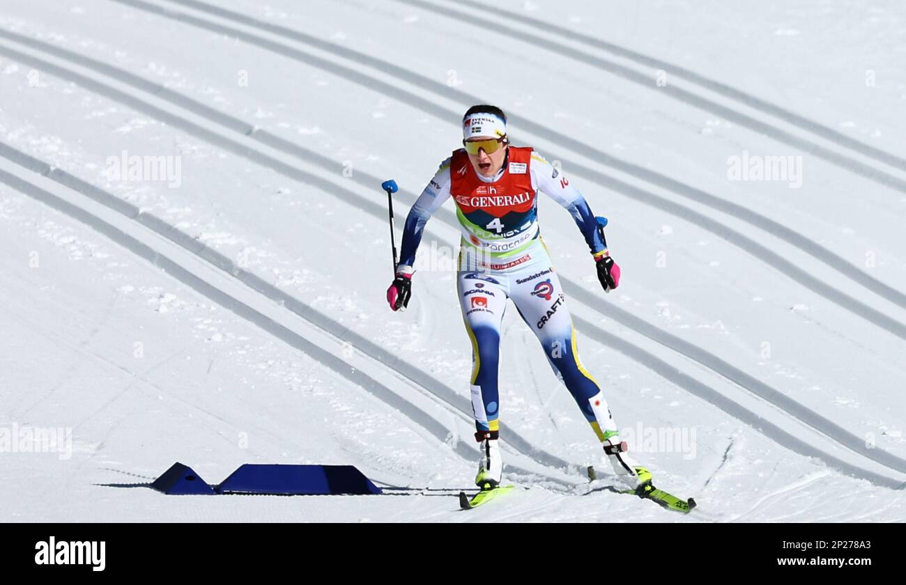 Planica, Slovenia. 04th Mar, 2023. Sci nordico: Campionato del mondo, sci di fondo - 30 km classico, donne. Ebba Andersson dalla Svezia. Credit: Daniel Karmann/dpa/Alamy Live News Foto Stock