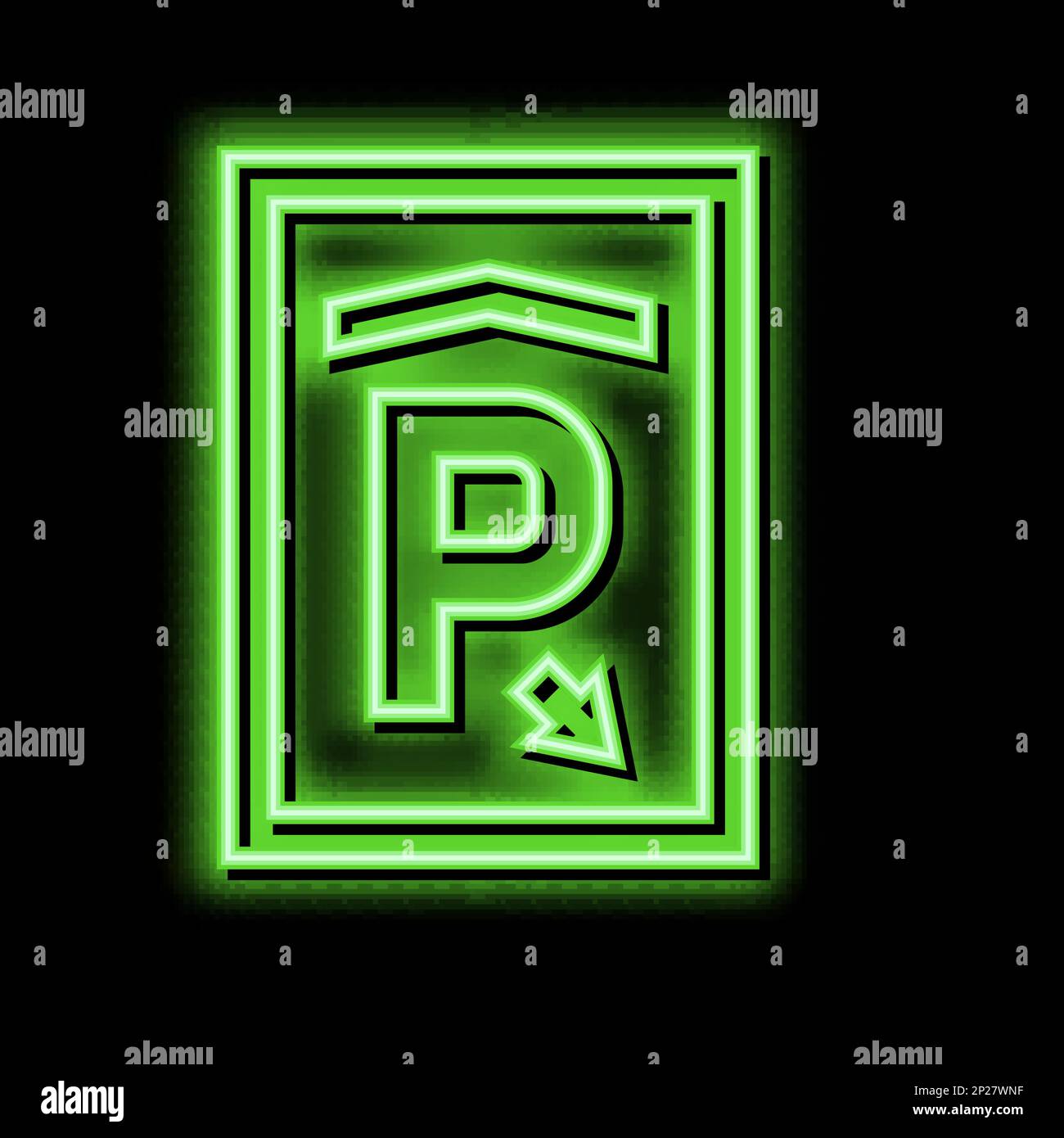 contrassegnare l'icona della candela al neon di parcheggio Illustrazione Vettoriale