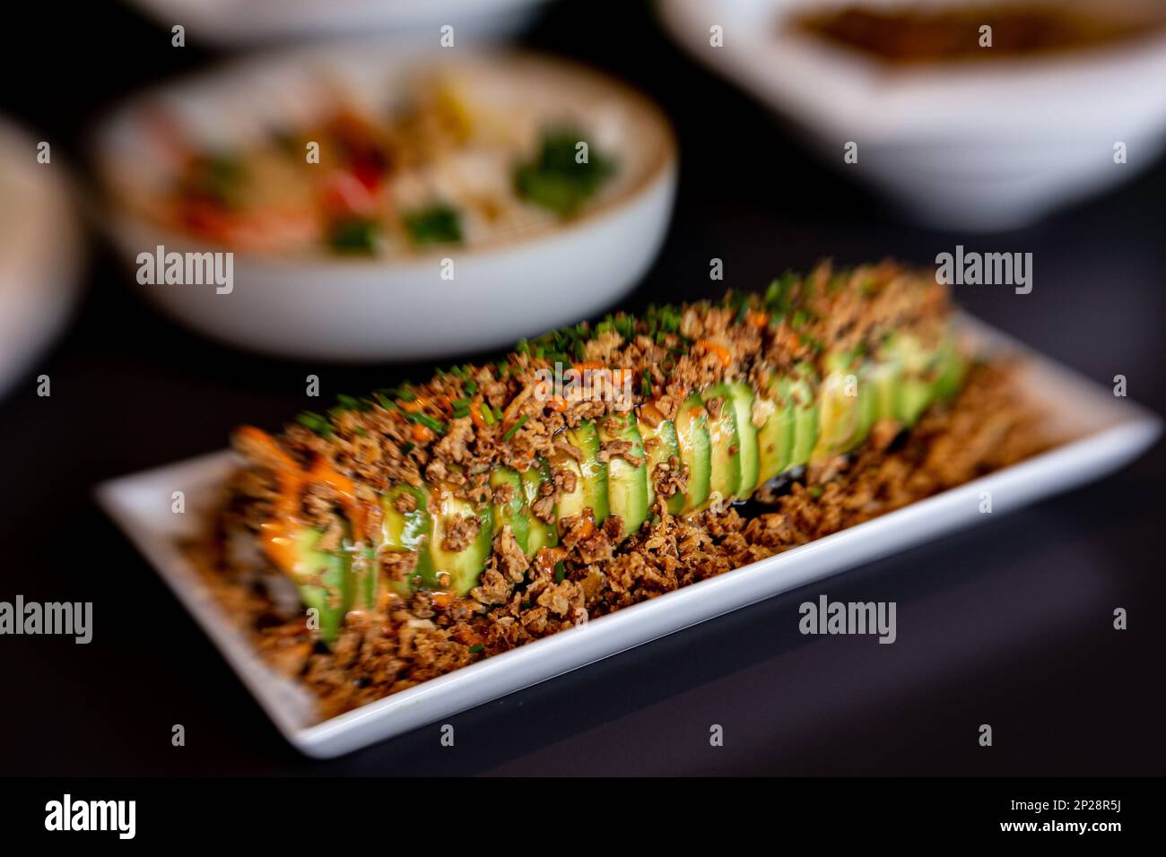 Cibo asiatico, sushi, maki, sashemi, panini Foto Stock