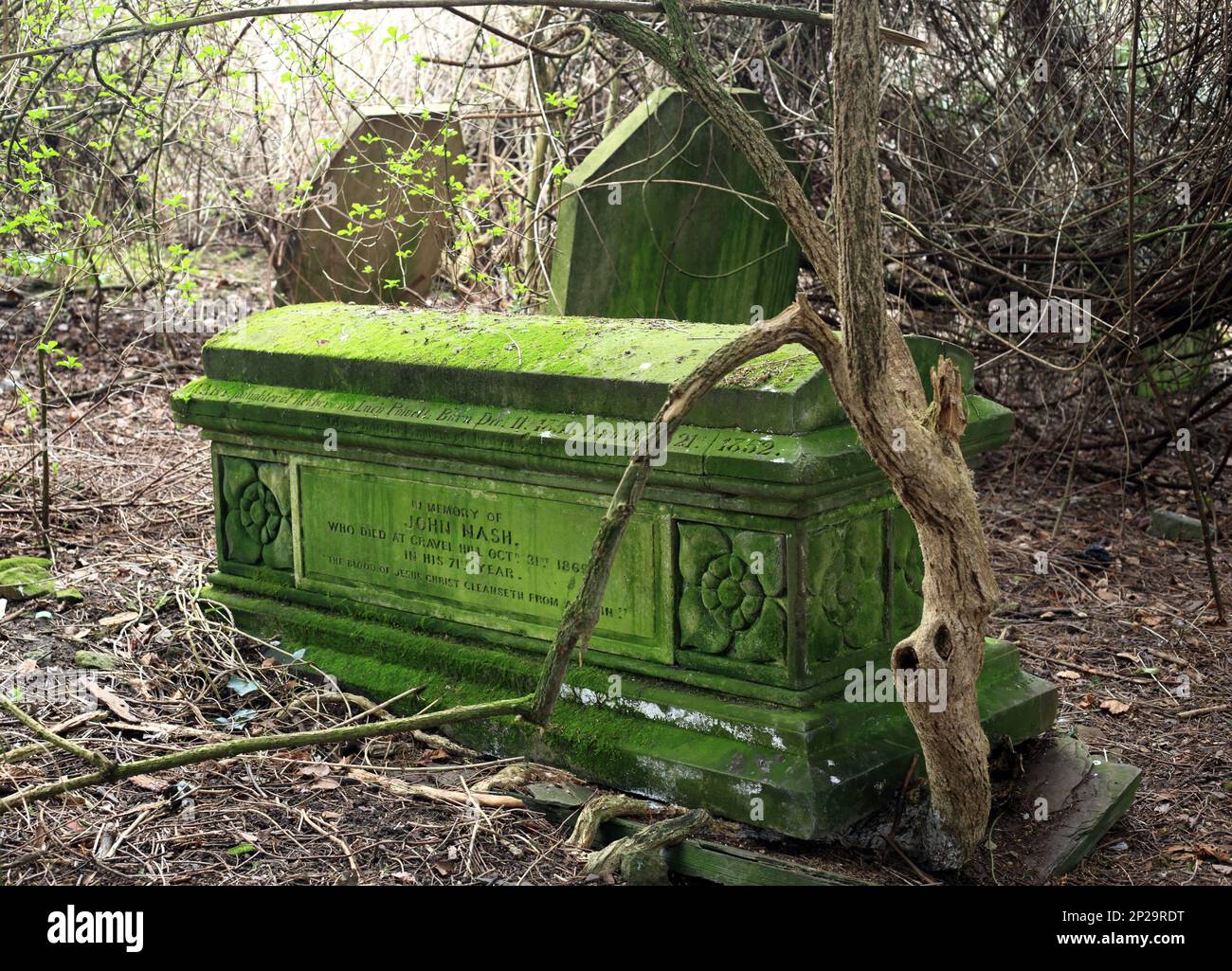 Tomba in un cimitero di Ludlow, Shropshire, Inghilterra, Regno Unito. Foto Stock