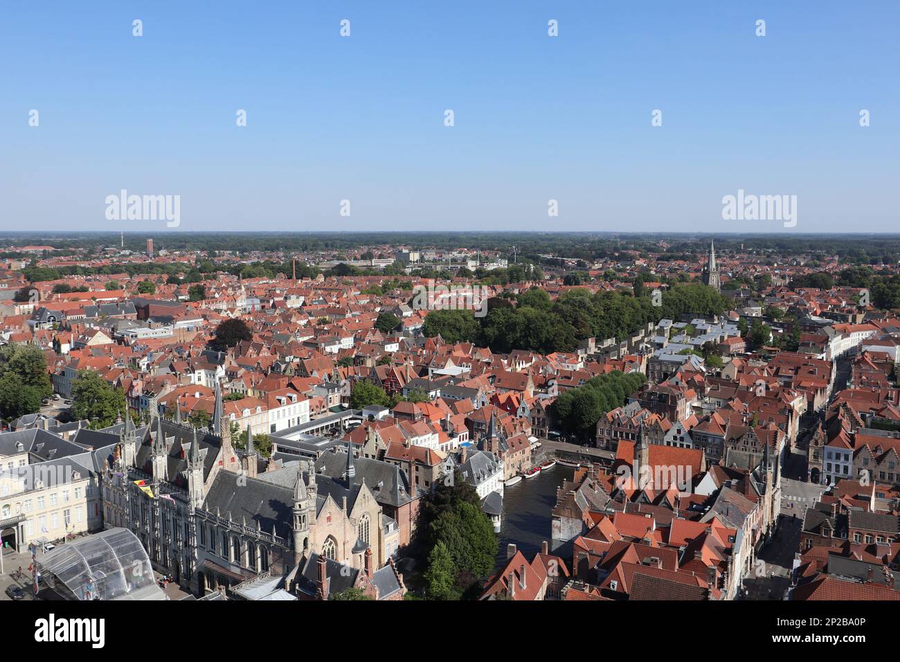 Vista panoramica della città vecchia di Bruges, Belgio Foto Stock