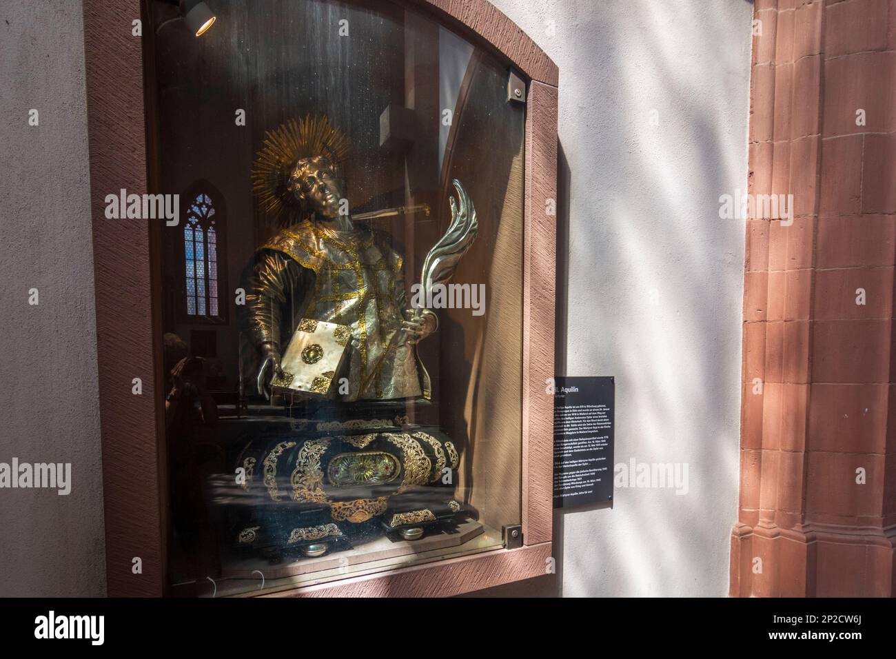 Würzburg: Marienkapelle chiesa, busto reliquiario di Aquiline in Unterfranken, bassa Franconia, Baviera, Baviera, Germania Foto Stock