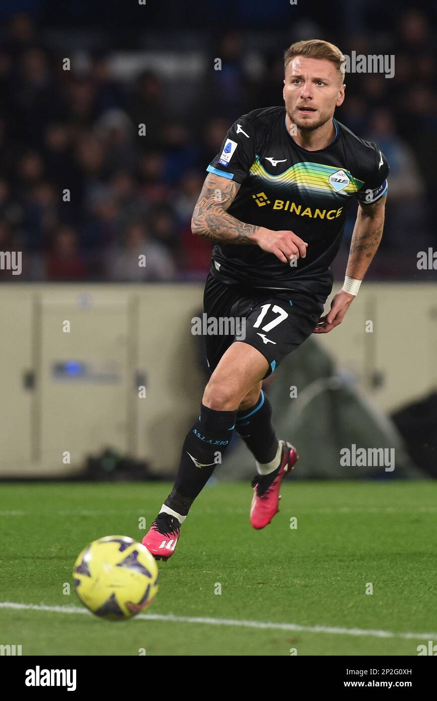 Napoli, Italia. 3 Mar, 2023. Ciro immobile della SS Lazio durante la Serie A match tra SSC Napoli e SS Lazio allo Stadio Diego Armando Maradona Napoli Italia il 03 marzo 2023. Credit: Franco Romano/Alamy Live News Foto Stock